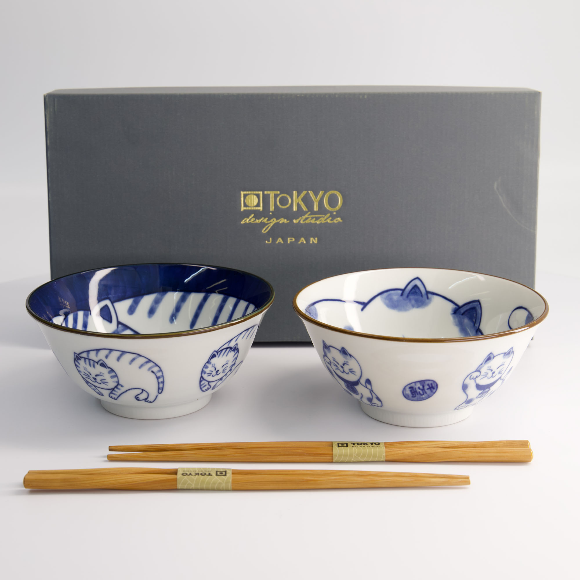 Mixed Bowls Kawaii Giftset 2pcs 15.5x7cm 500ml With Chopsticks 22651 1/16 Gift