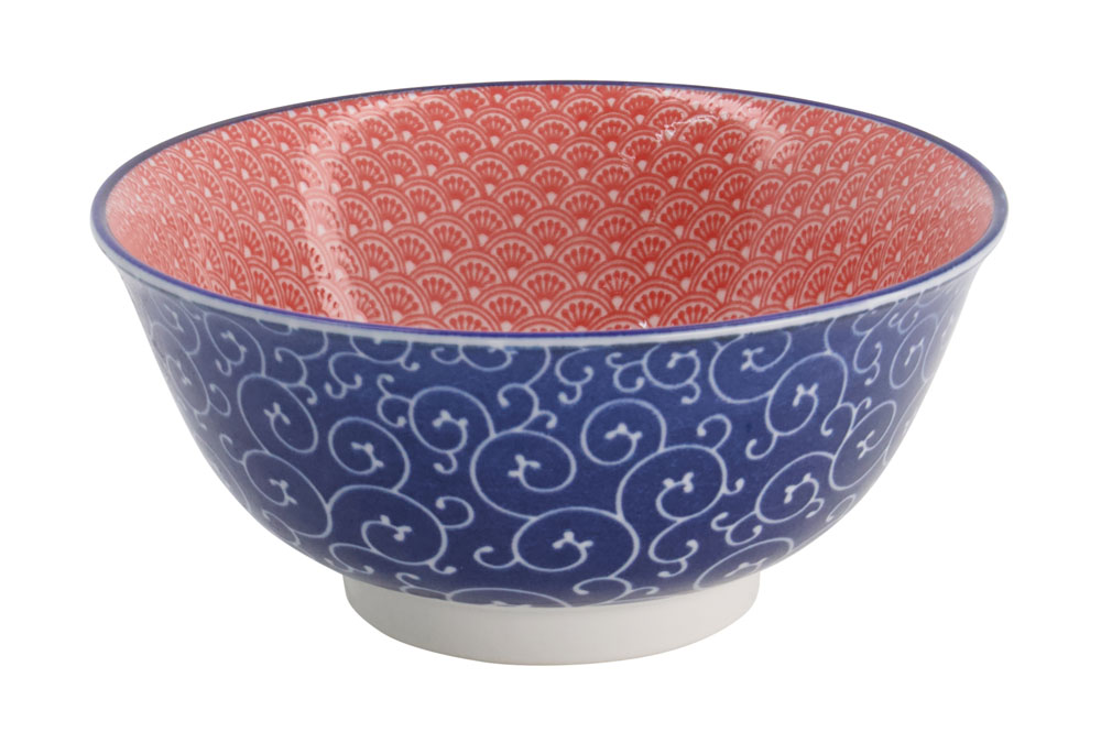 Mixed Bowls Tayo Bowl Seikaiha Inner Red 14.8x6.8cm Gift