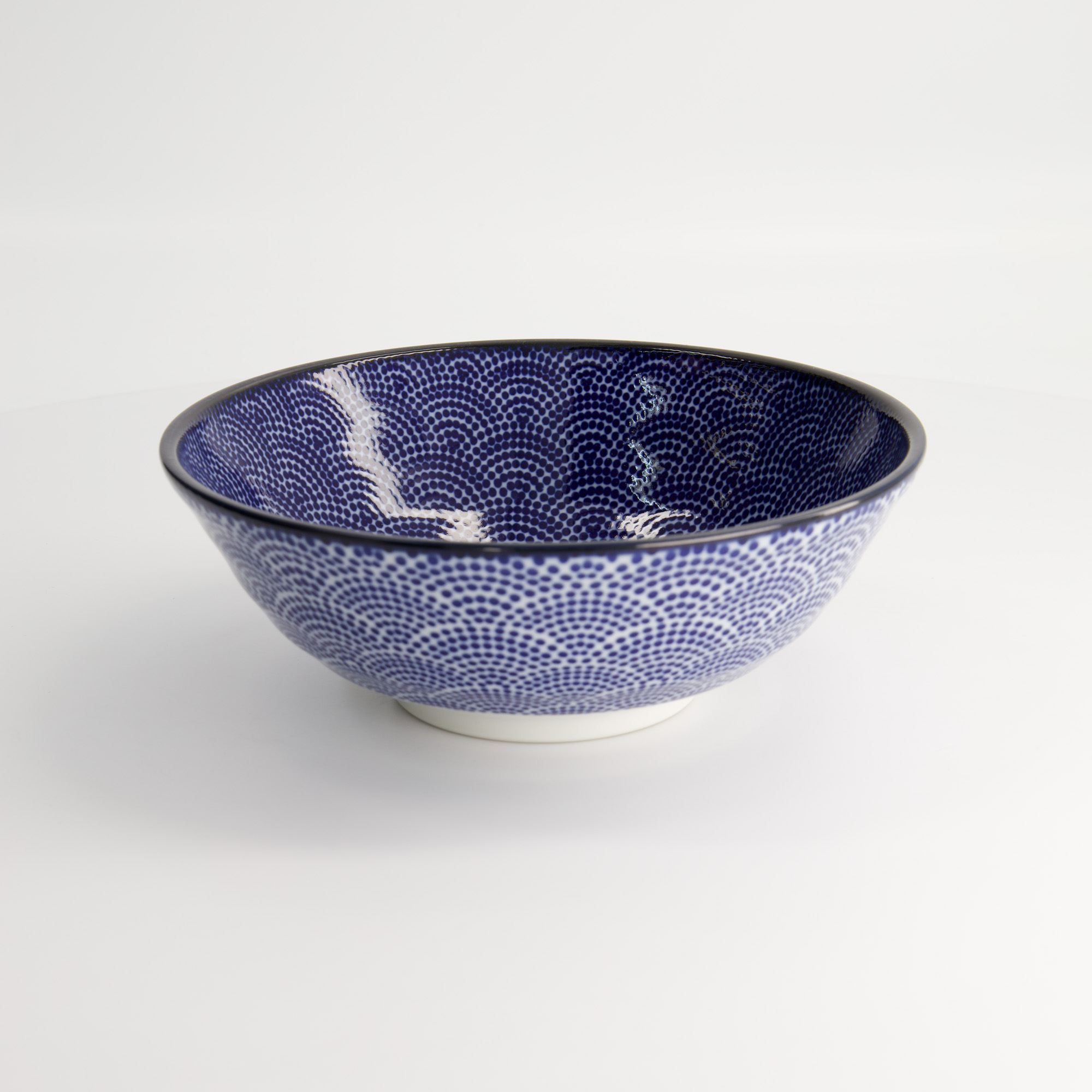 Nippon Blue Ramen Bowl 21x7.8cm 1000ml Dots Tn-03/b 3/36 Gift