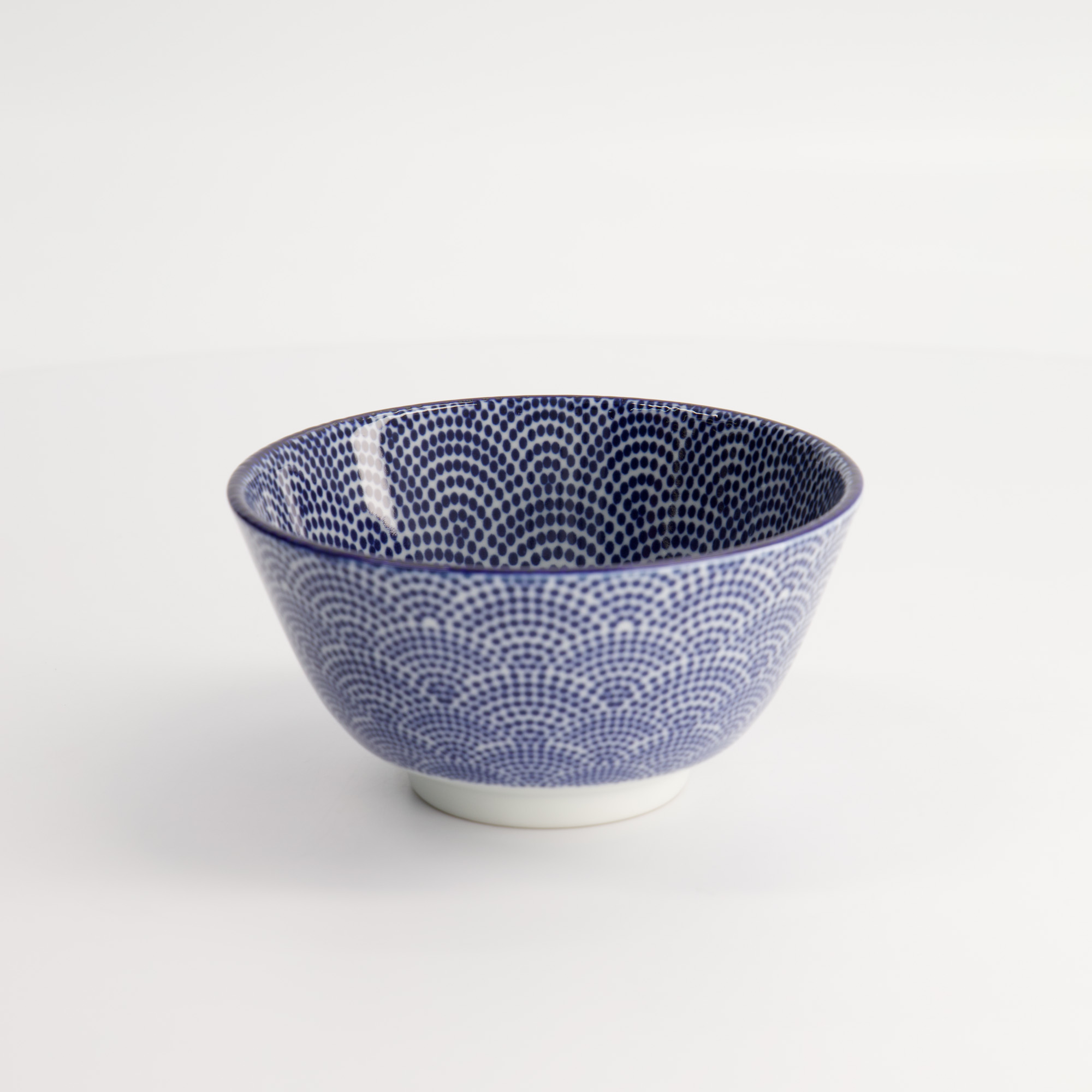 Nippon Blue Rice Bowl 12x6.4cm 300ml Dots Tn-01/b 6/96 Gift