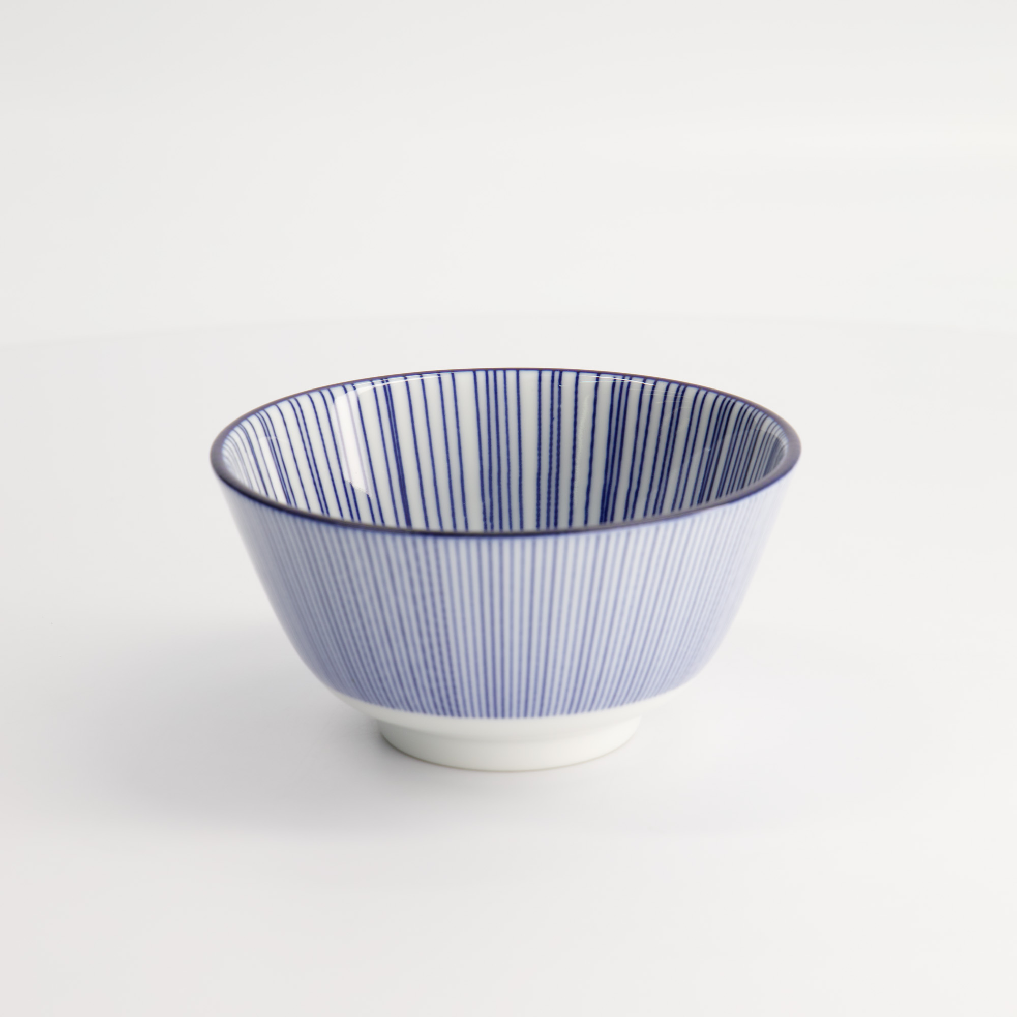 Nippon Blue Rice Bowl 12x6.4cm 300ml Lines Tn-01/d 6/96 Gift