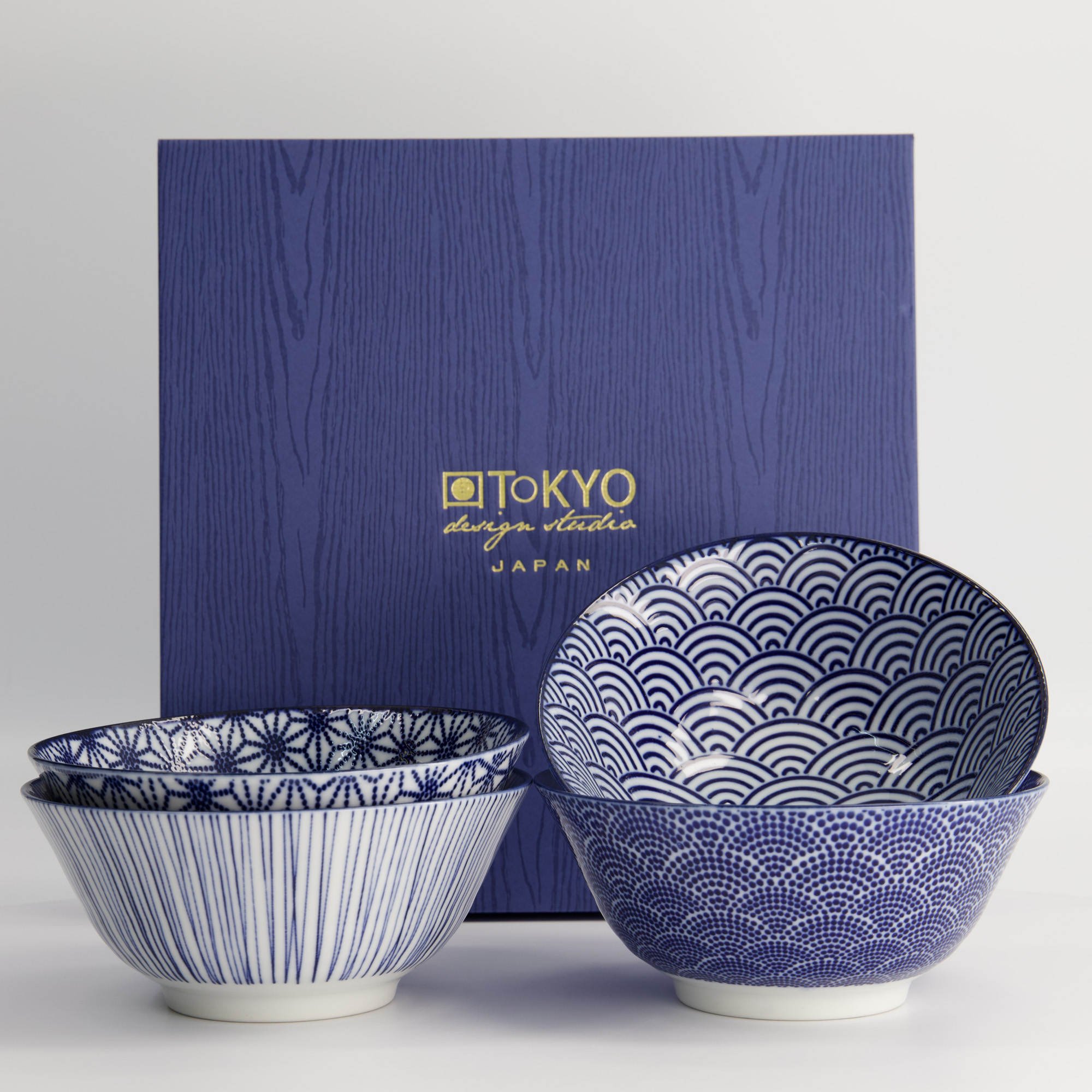 Nippon Blue Tayo Bowl Giftset 4pcs 15.2x6.7cm 500ml Tn-08/abdf 1/6 Gift