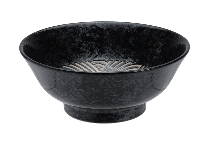 Ramen Bowl 21.3x8.7cm 1250ml Masamura Seikaiha Black Ms-9481 4/24 Gift