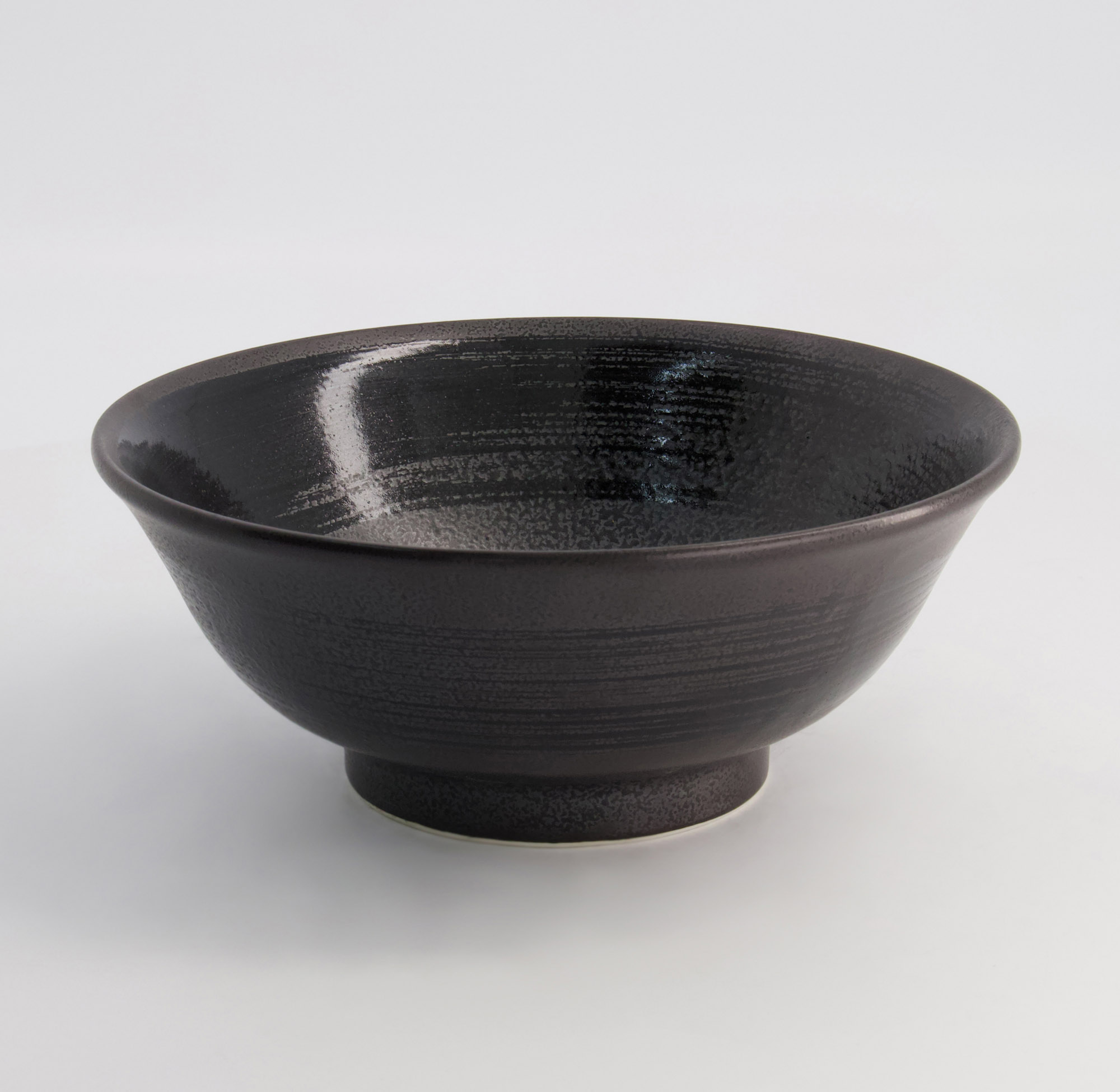 Ramen Bowl Black Brush 21.5x8.5cm Black 3/24 21204 Gift