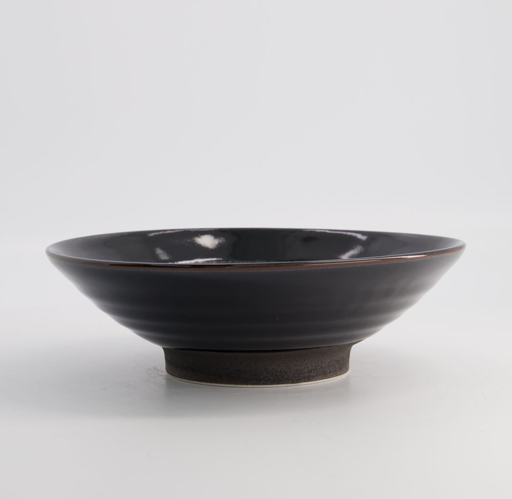 Ramen Bowl Black Brush 24.5x7.5cm Black 3/24 21206 Gift