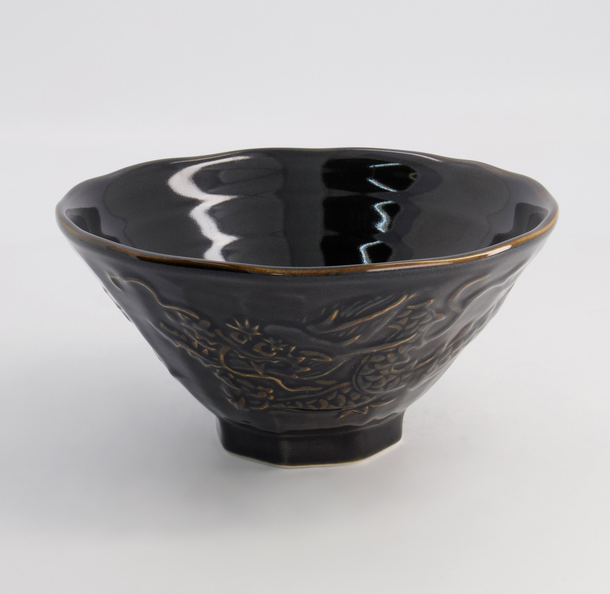 Ramen Bowl Dragon 19.8x10cm Black 4/24 21203 Gift