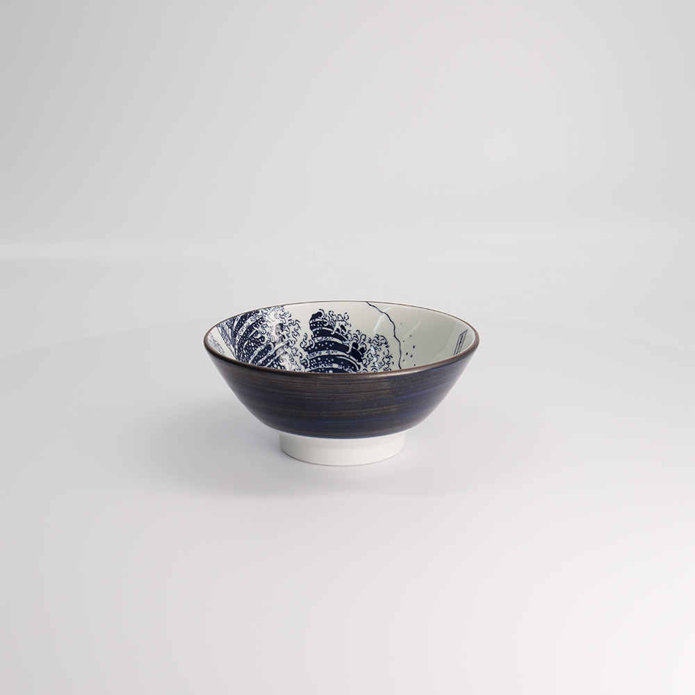 Ramen Bowl Hokusai 17x8cm Blue/white Gift