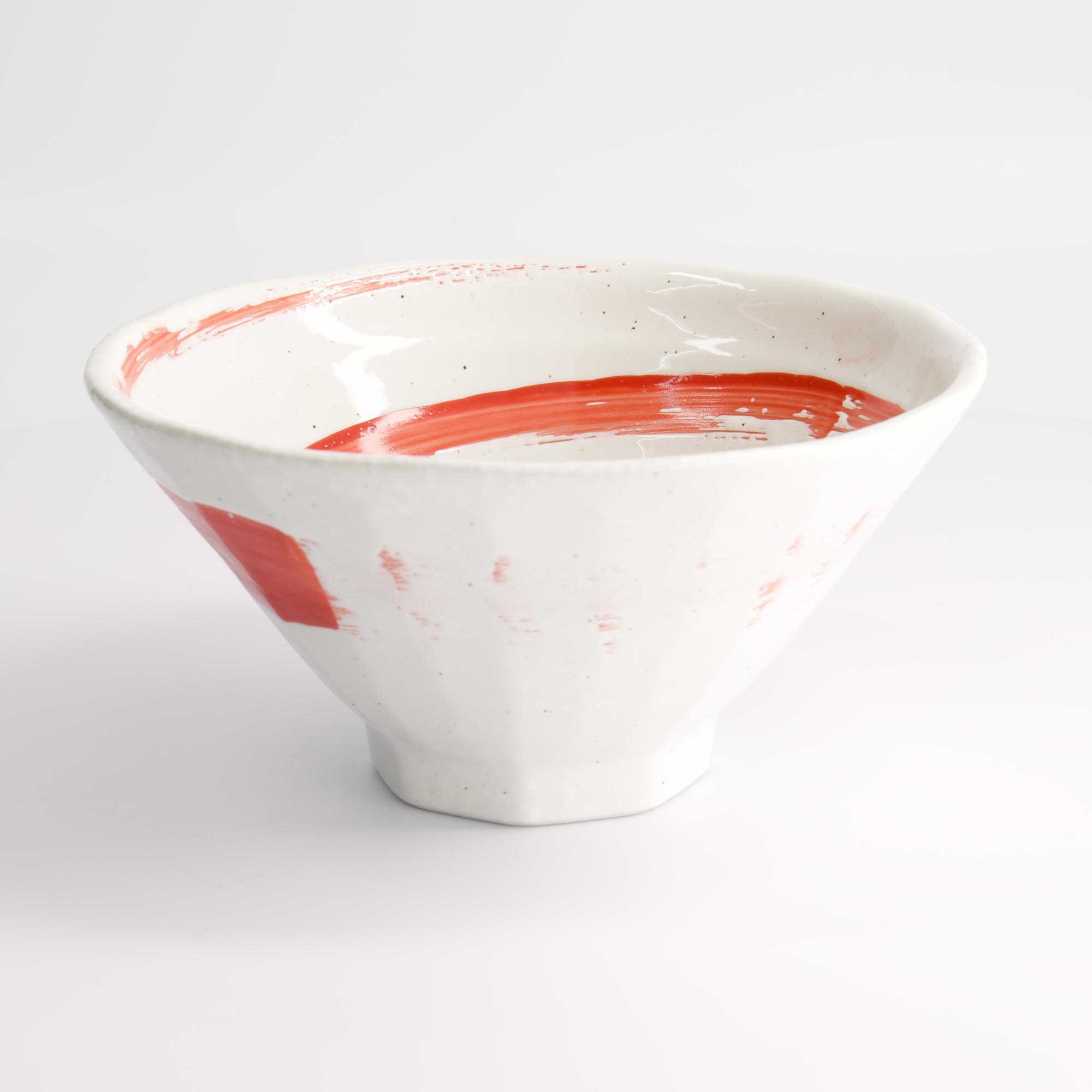 Ramen Bowl Maru White 19.5x10cm White/red 3/24 21211 Gift