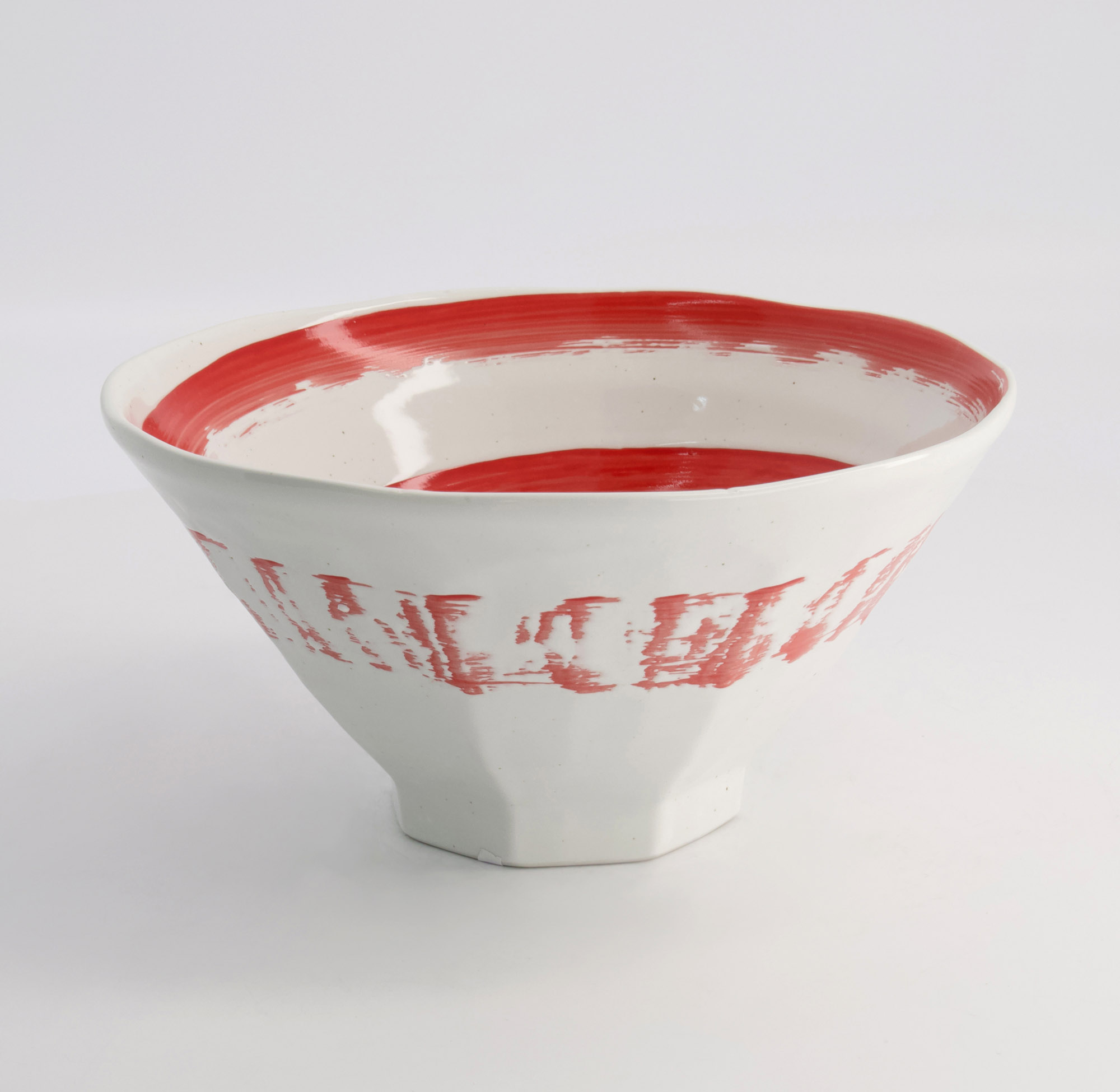 Ramen Bowl Maru White 22x11cm White/red 3/18 21213 Gift