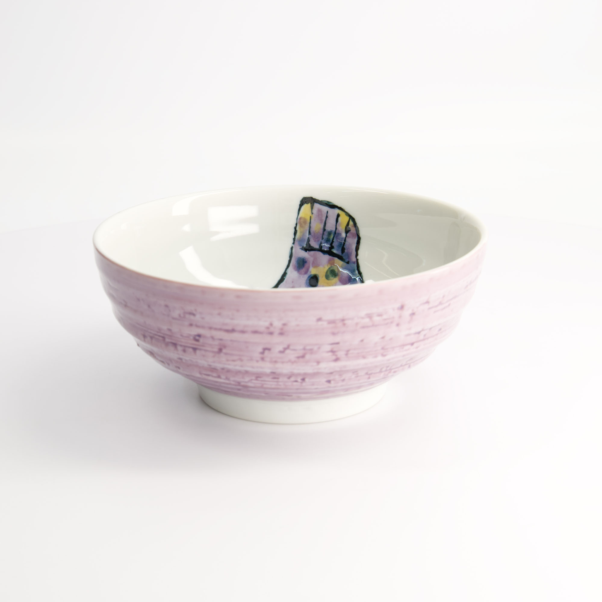 Seafood Ramen Bowl 18.5x8.2cm 1200ml Blowfish Fugu Purple Gift