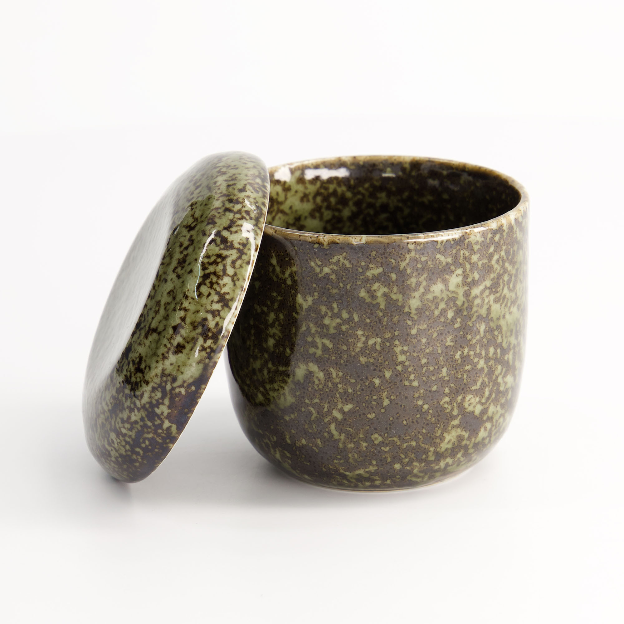 Shinryoku Green Chawanmushi Cup W/lid 7.6x6.8cm 200ml Yw-5591/sg 10/80 Gift