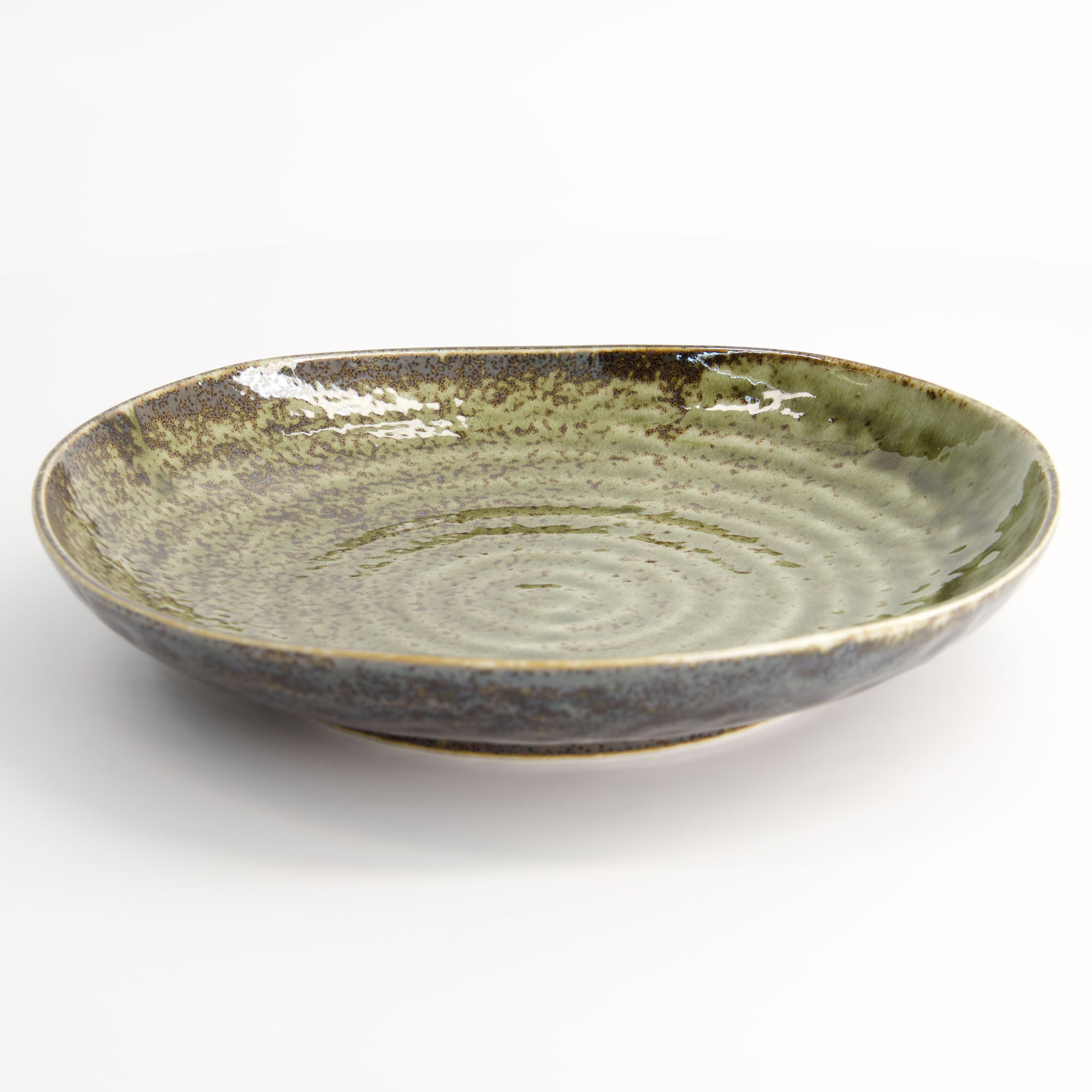 Shinryoku Green Triangle Plate 22.7x4.4cm Yw-5014/g 5/30 Gift