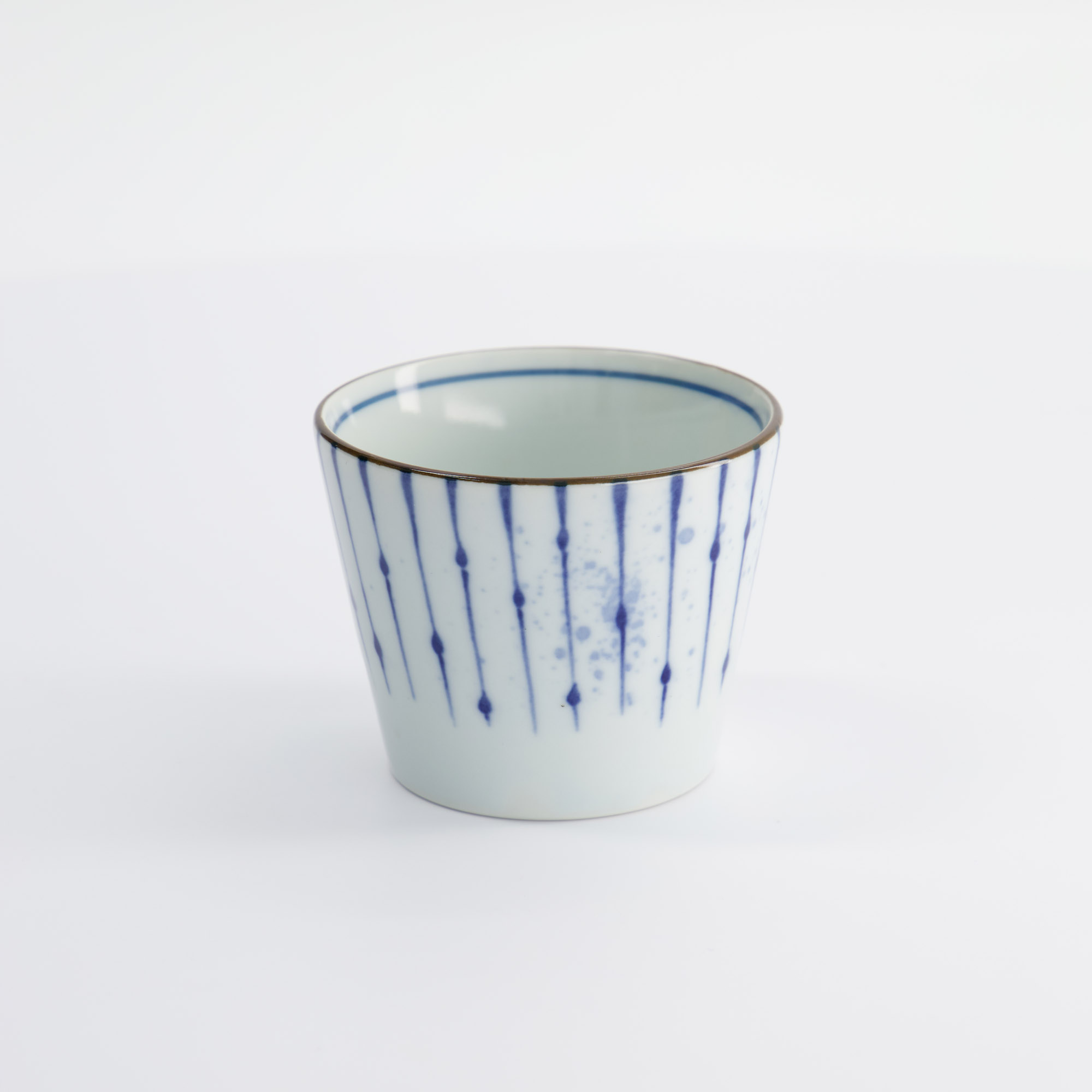 Tea Cup Straight Blue And White Japan Fukizumi 8.3x6.5cm 180ml Yw-9984/e 17841 6/144 Gift