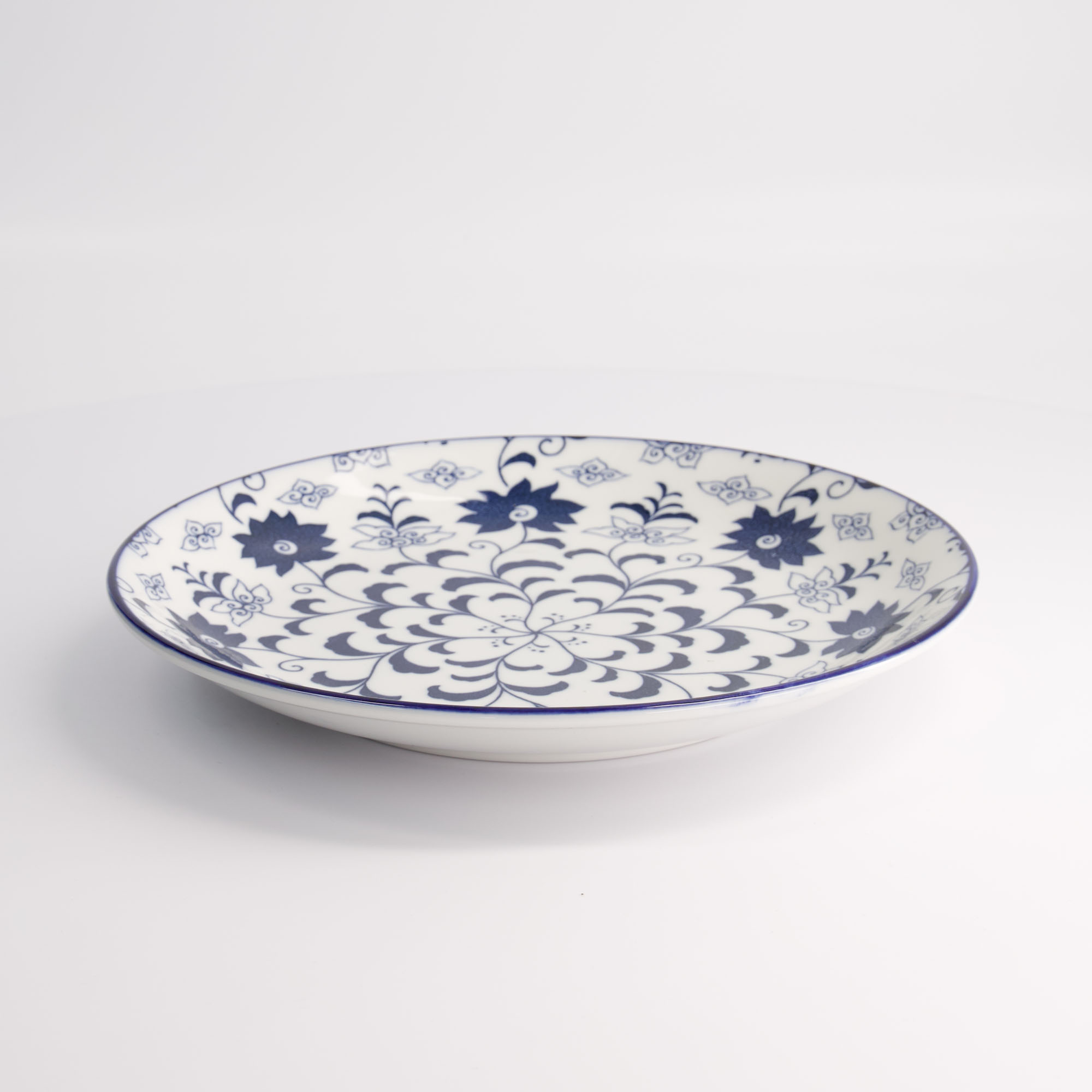 Tokyo Blue Botan Round Plate 25x3.3cm 40-230404 Hb-7 6/36 Gift