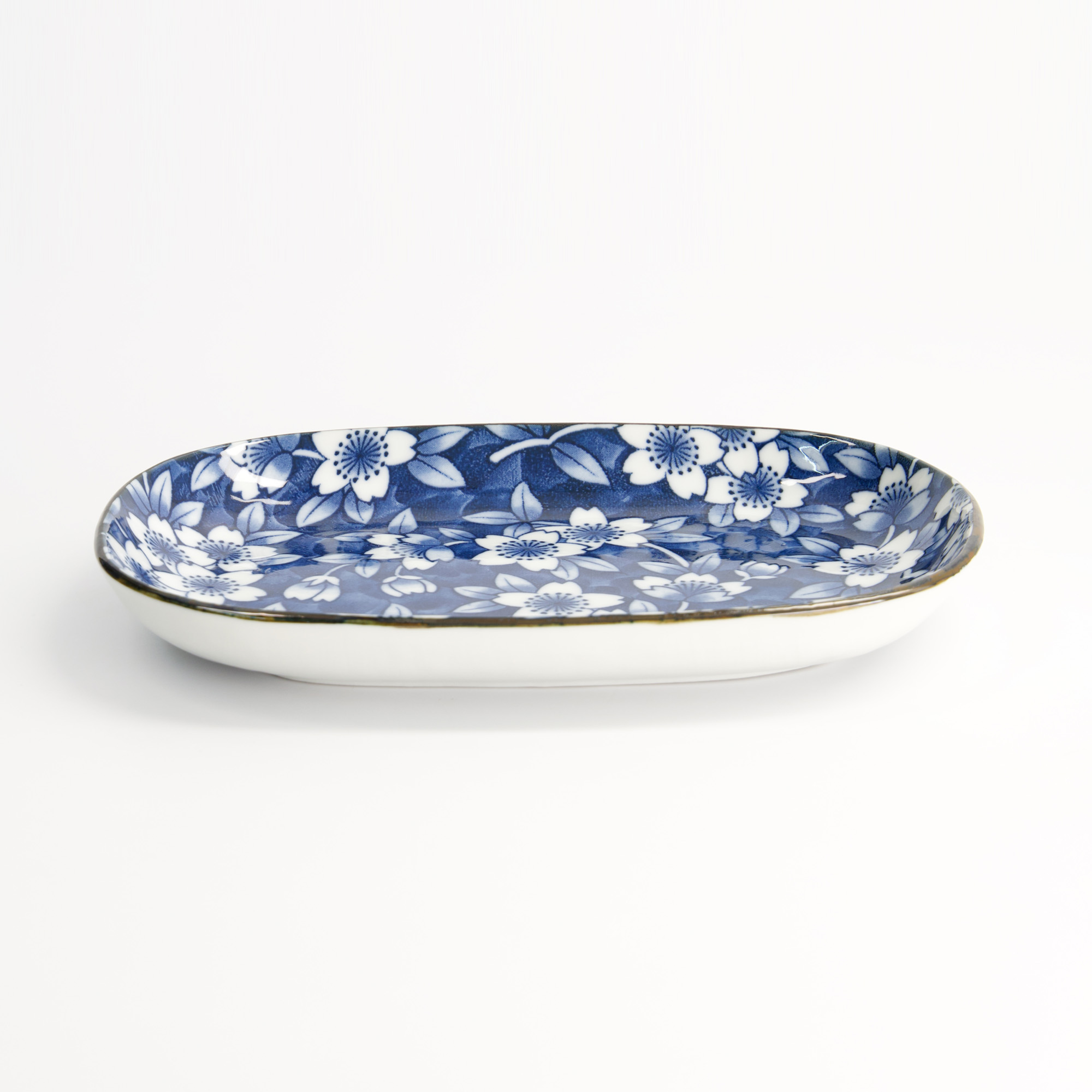 Tokyo Blue Sakura Oblong Plate 18.7x13cm 40-230404 Hb-26 6/72 Gift