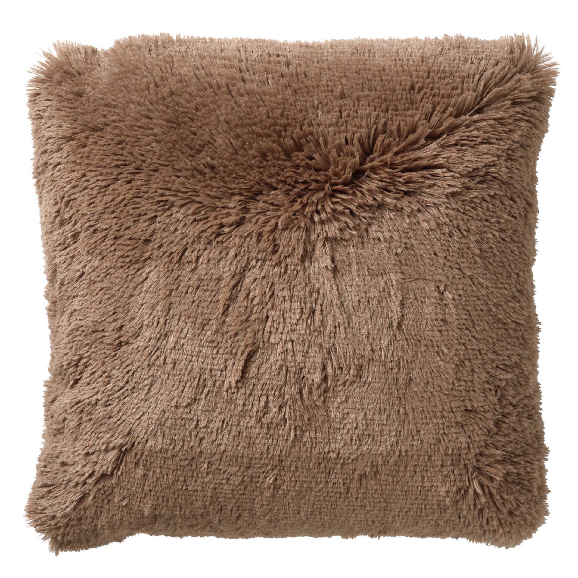 Fluffy 45x45cm Tobacco Brown Cushion Cover Gift