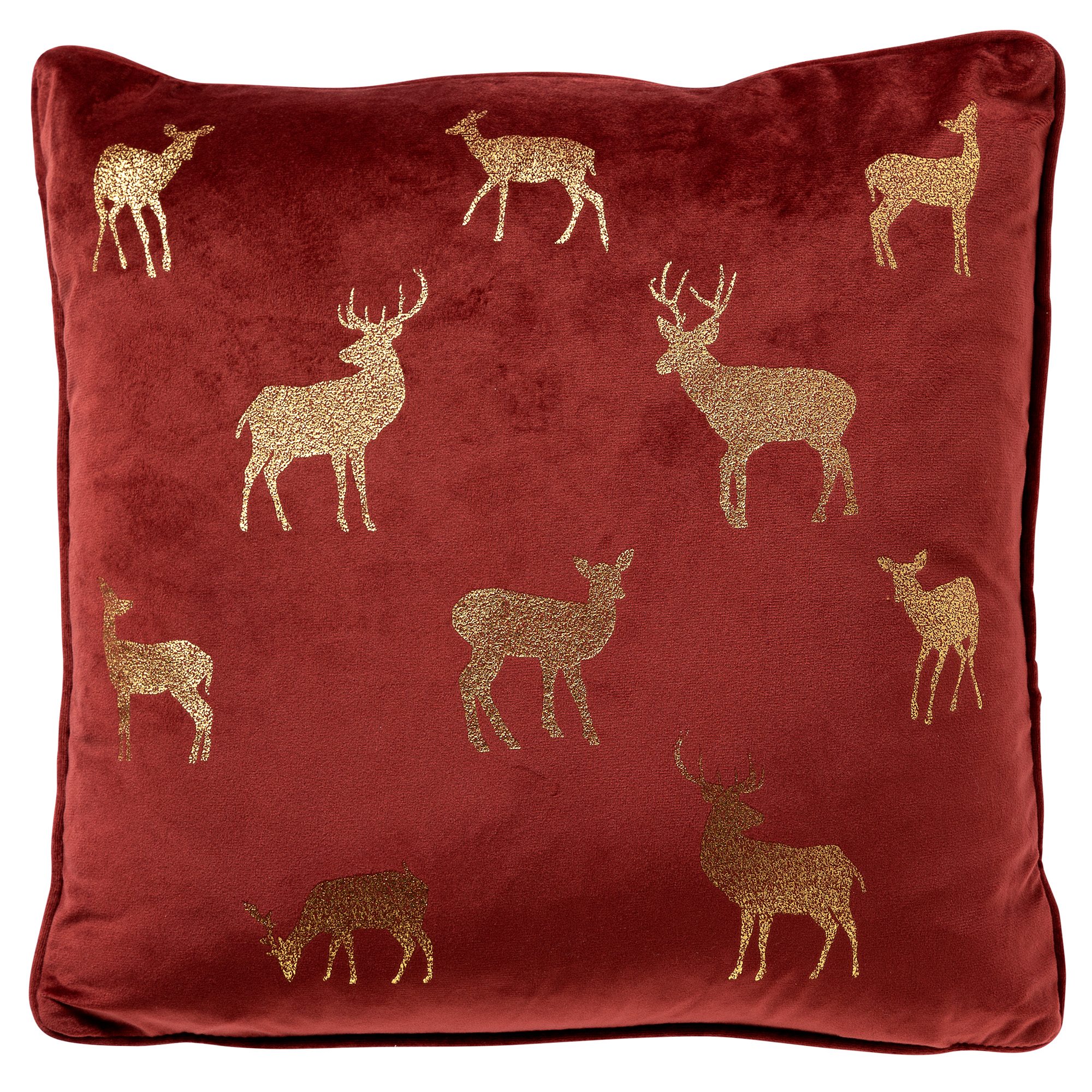 Kh Deer 45x45cm Red Cushion Cover Gift