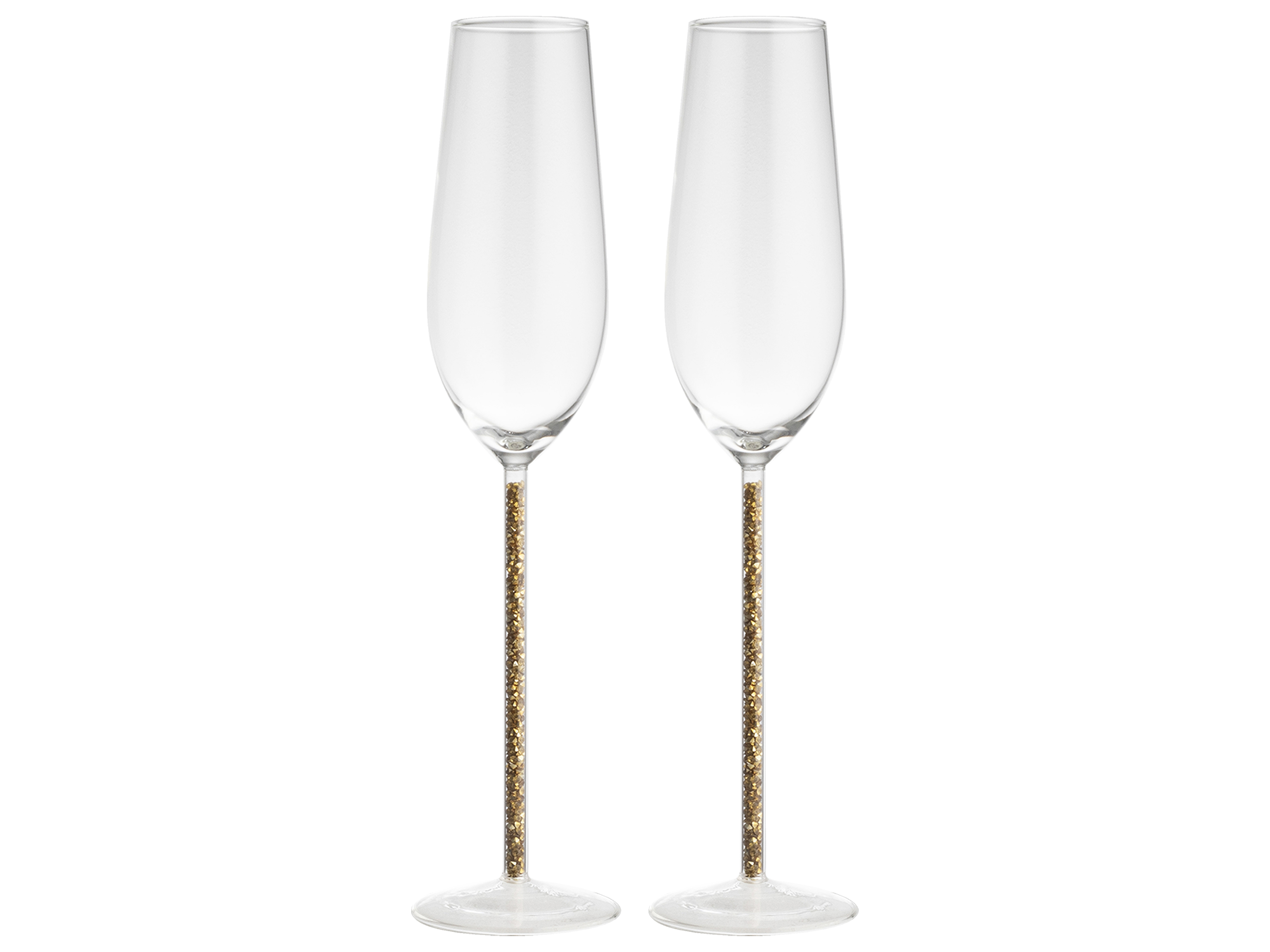 Champagne Glass Glitter Gold Set/2 Gift