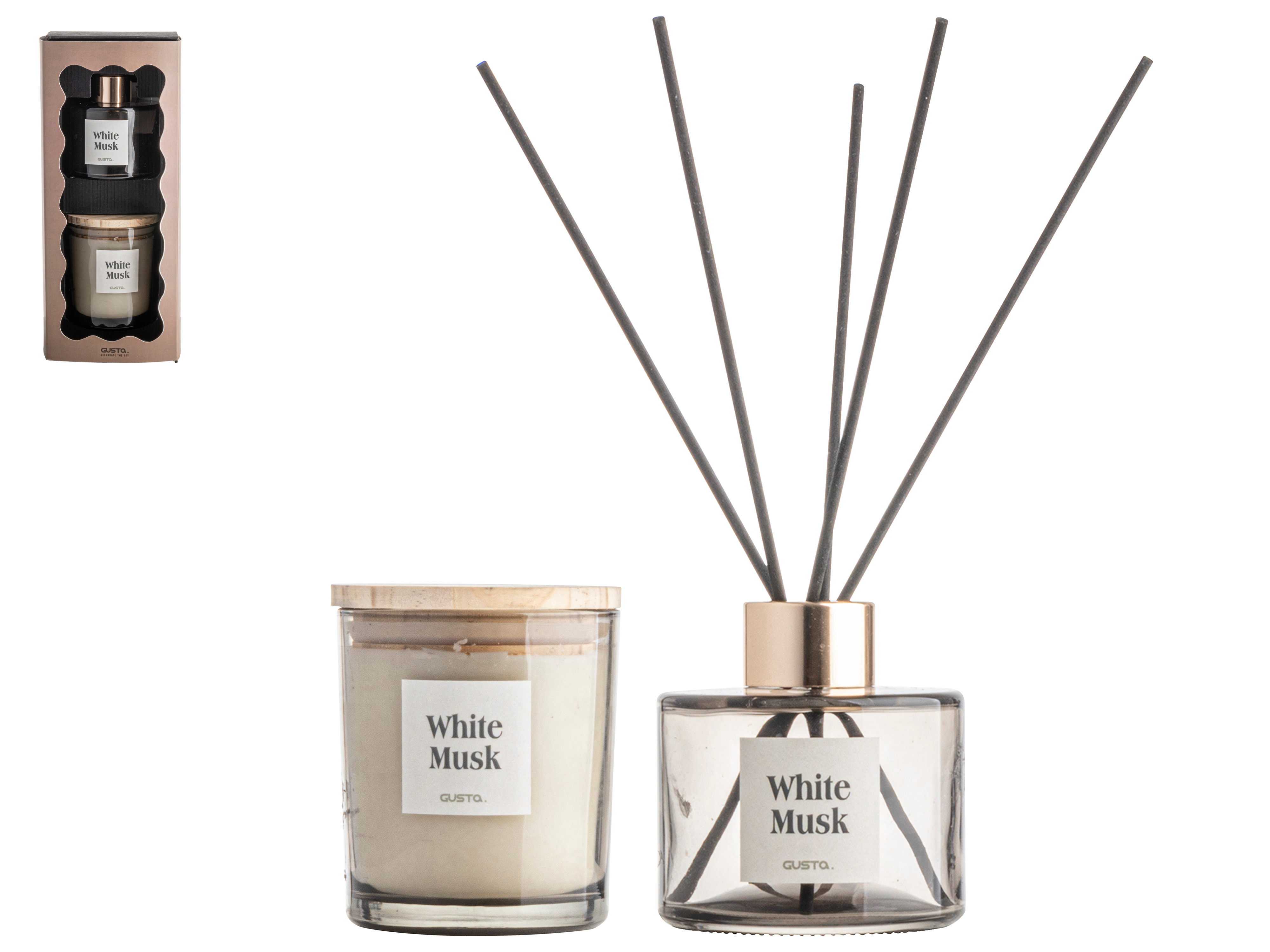 Gift Set Candle And Diffuser White Musk Gift