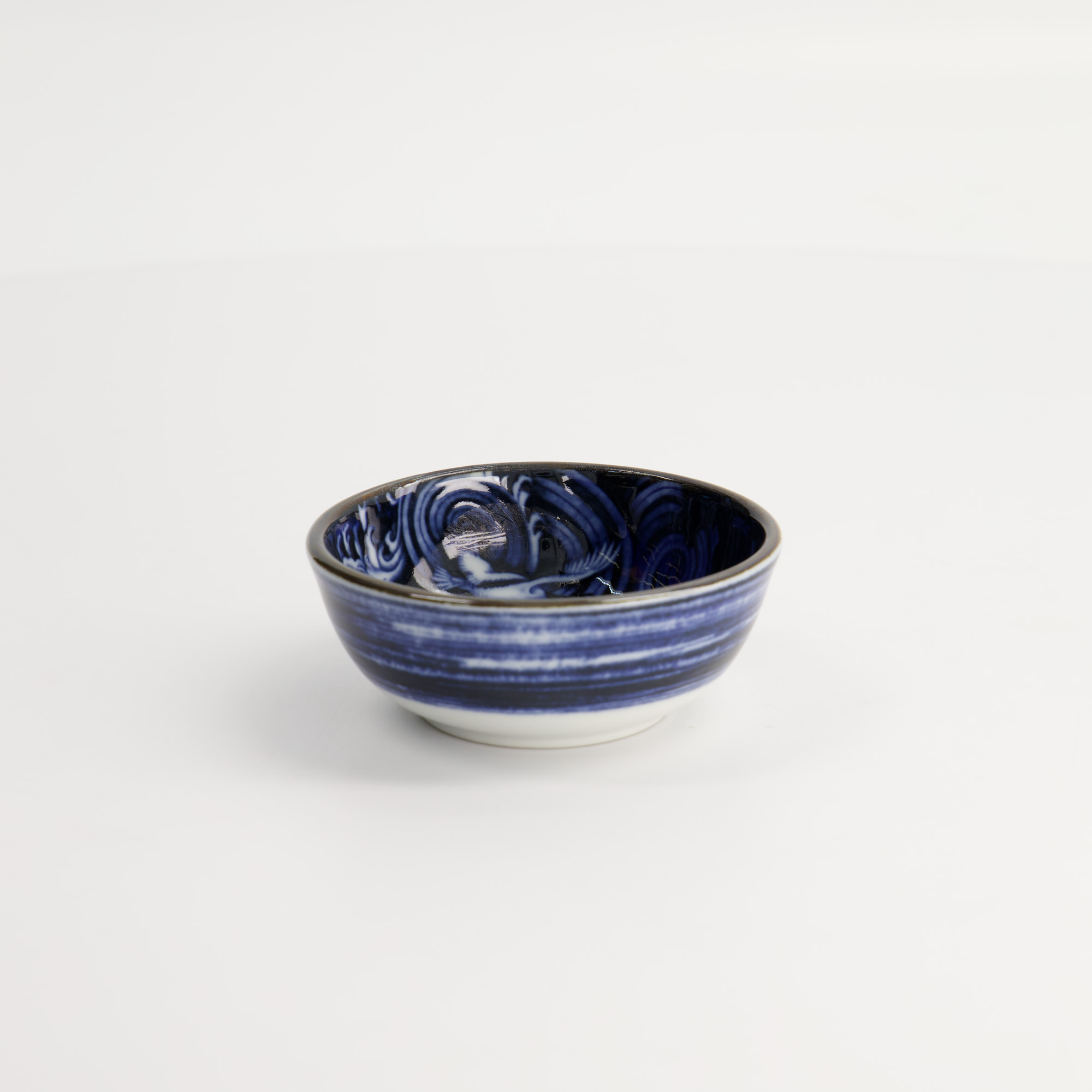 Japonism Crane Dish 8.7x3.7cm 95ml Blue 12/144 Gift