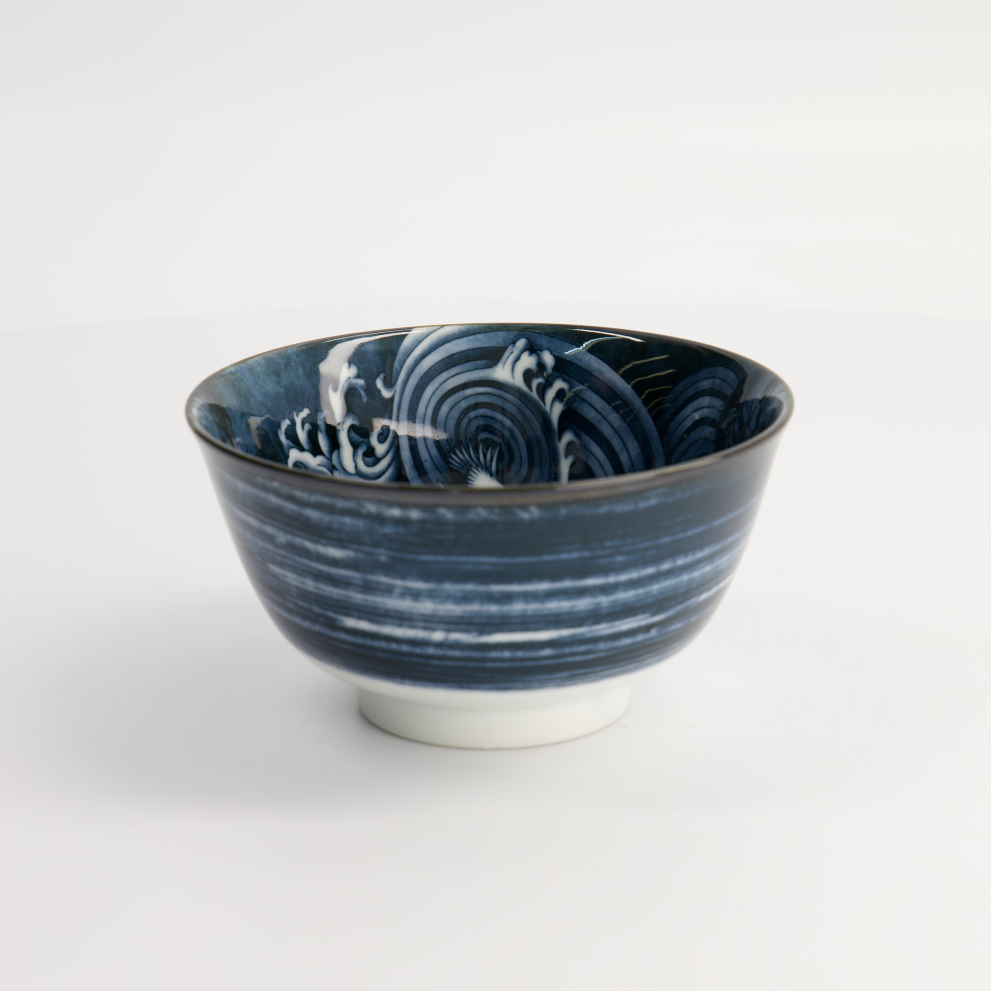 Japonism Crane Small Tayo Bowl 12.7x6.8cm 350ml Black 18693 6/48 Gift