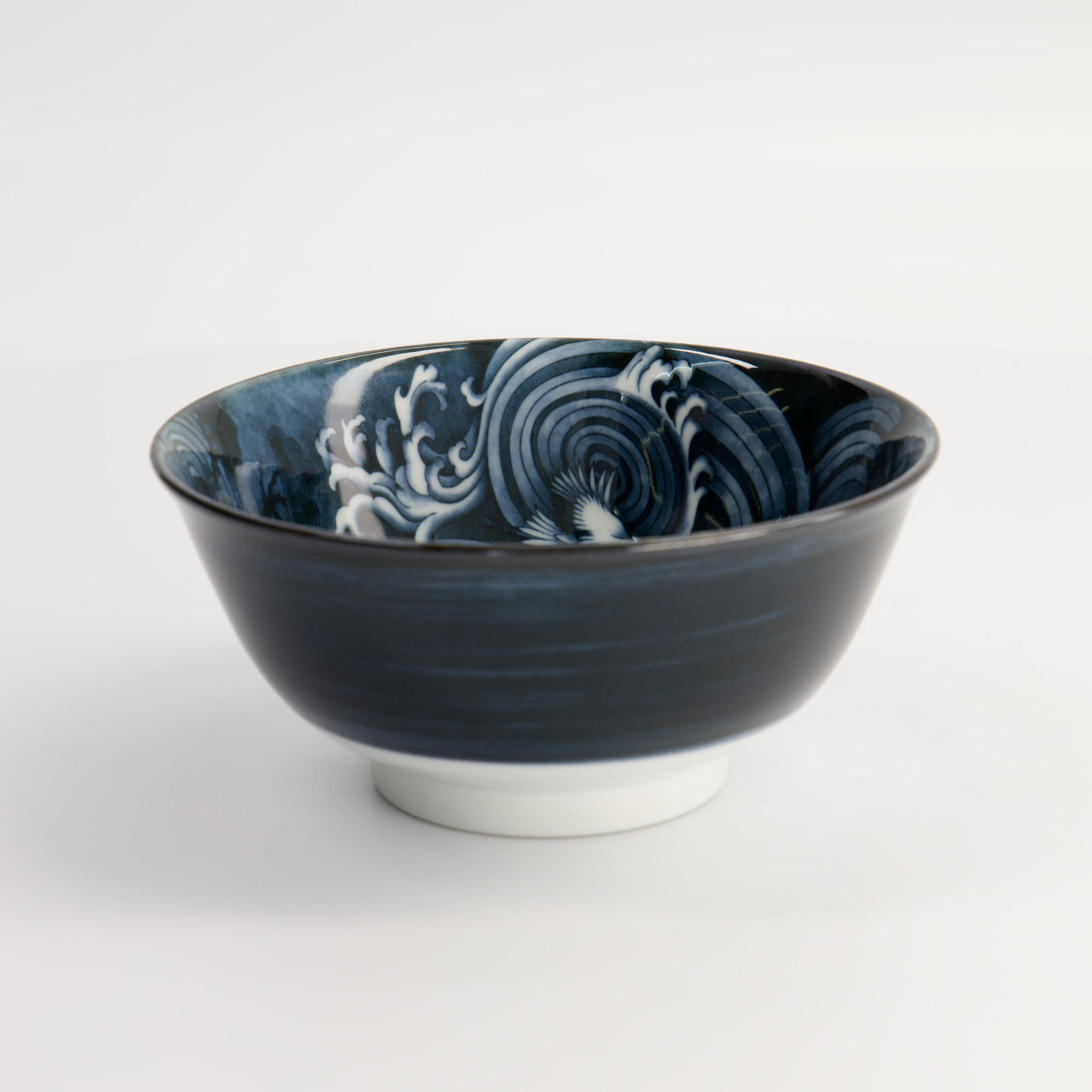 Japonism Crane Tayo Bowl 14.7x6.9cm 500ml Black 18691 6/48 Gift