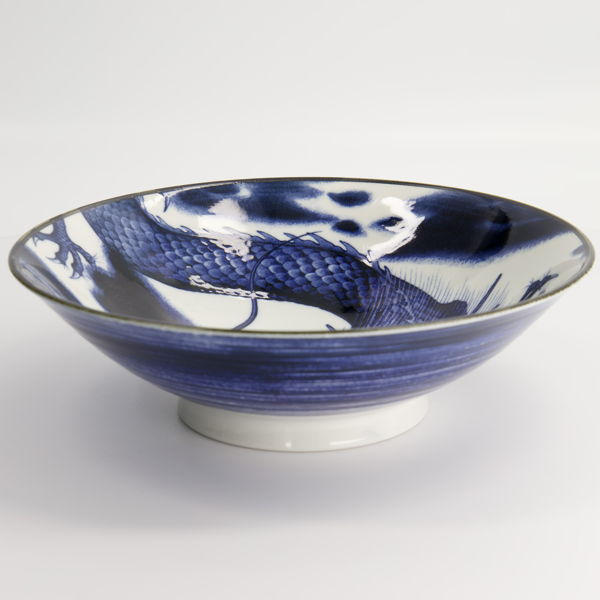 Japonism Dragon Menbachi Bowl 25.2x7.7cm 1600ml Blue 3/24 Gift