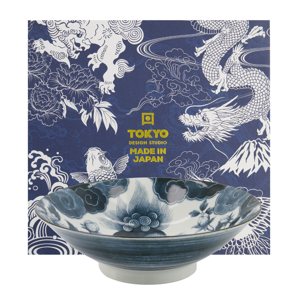 Japonism Lion 1pce Bowl Giftset 25.2x7.7cm 1600ml Black Gift