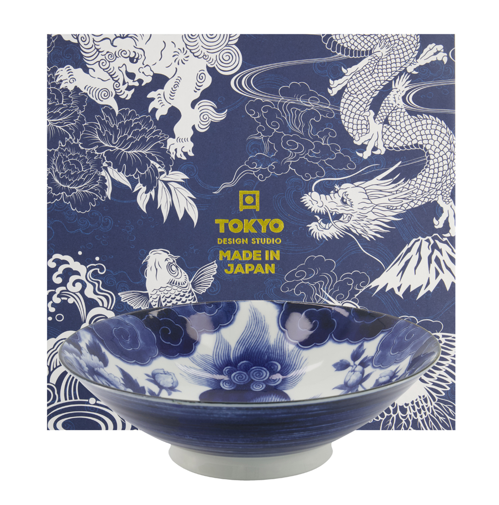 Japonism Lion 1pce Bowl Giftset 25.2x7.7cm 1600ml Blue Gift