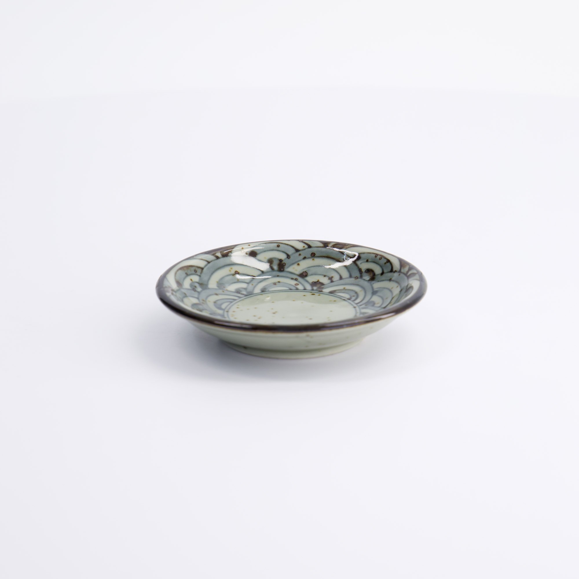 Soy Sauce Dish 9.5x2cm Mashiko Green Fk-434 12/144 Gift