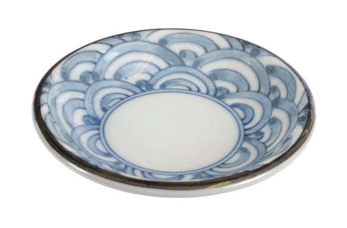 Soy Sauce Dish 9.5x2cm Seiji Blue/white Fk-433 12/144 Gift