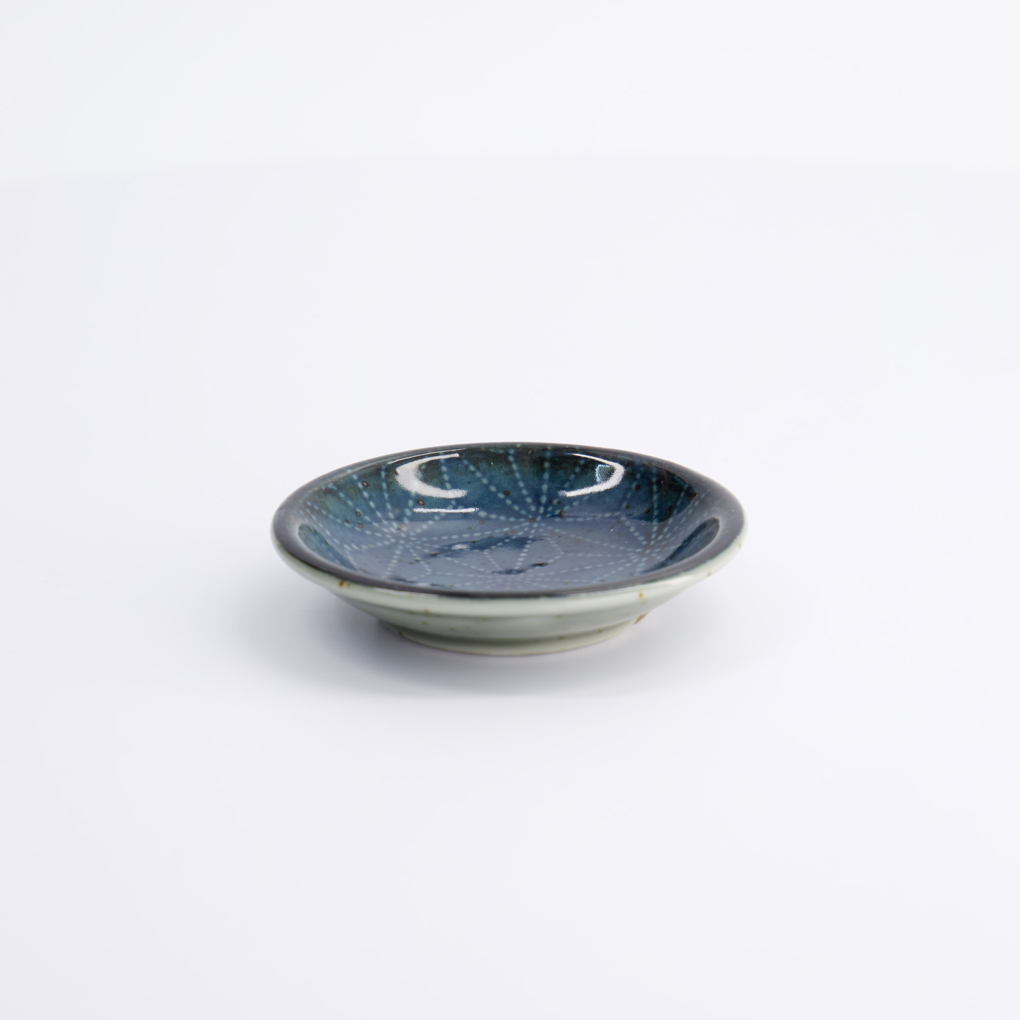 Soy Sauce Dish Round 9.5x2cm Kamon Blue Hb-5852/b  12/192 Gift