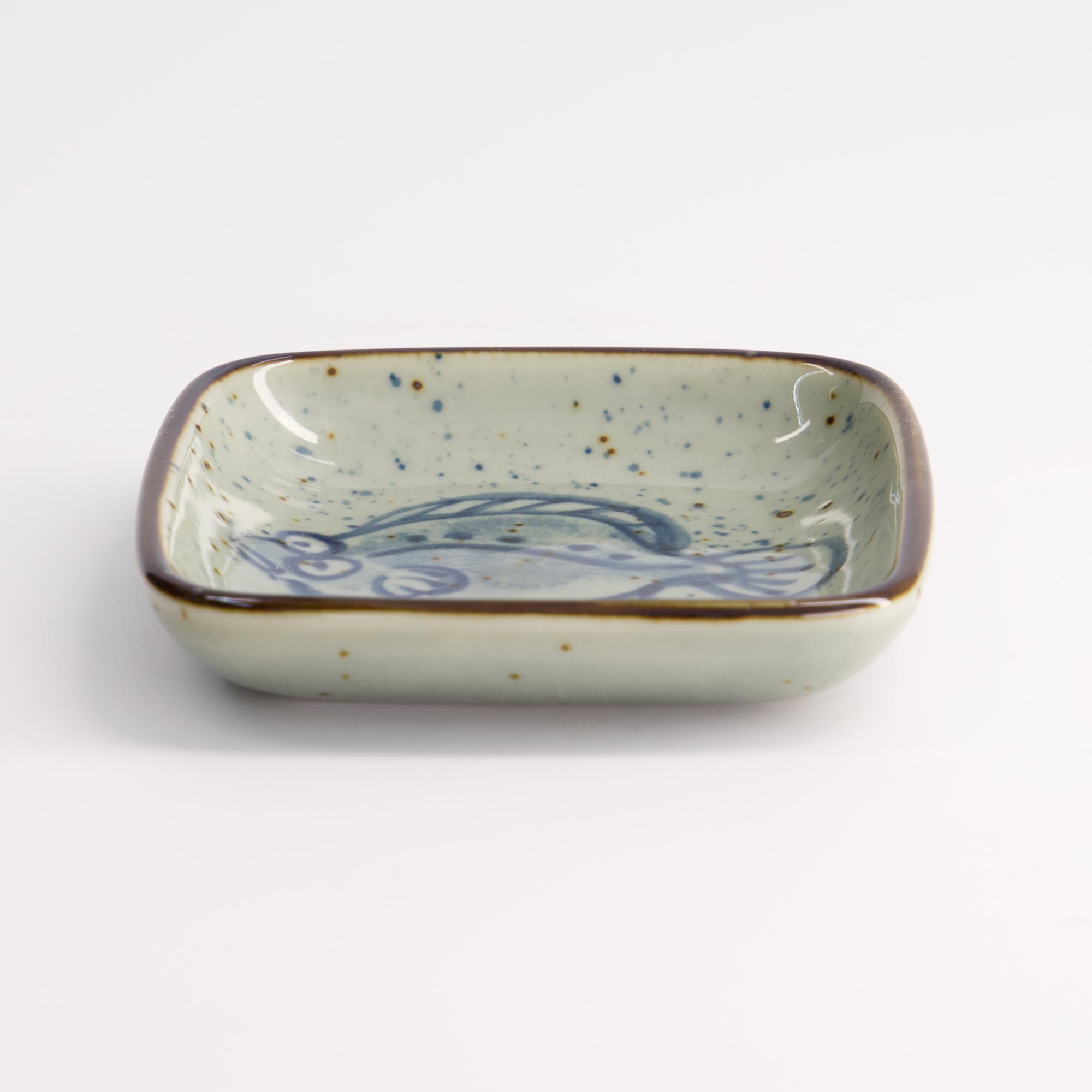 Soy Sauce Dish Square 9x1.6cm Flounder Blue Hb-5851/h 12/192 Gift