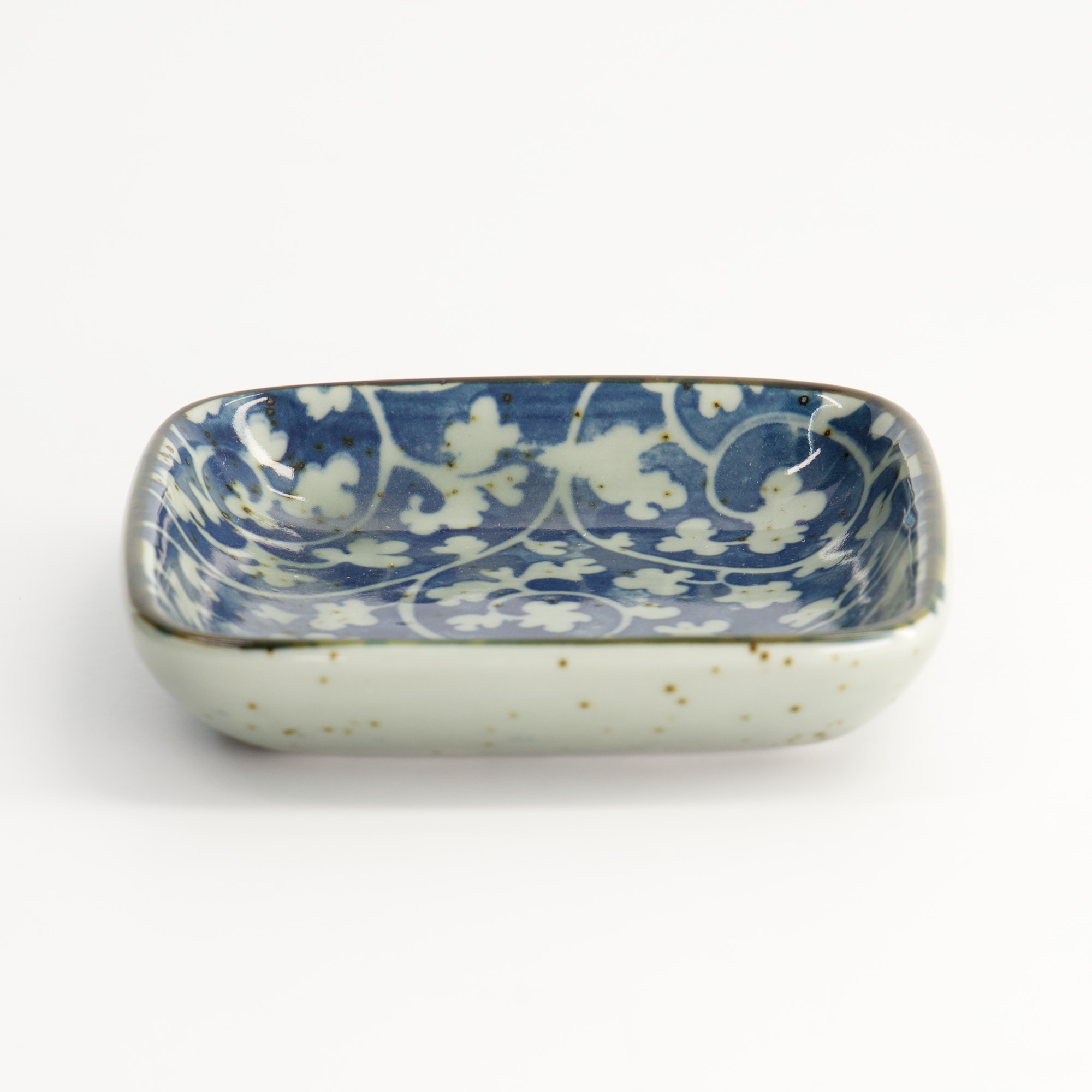 Soy Sauce Dish Square 9x1.6cm Karakusa Blue Hb-5851/b 12/192 Gift