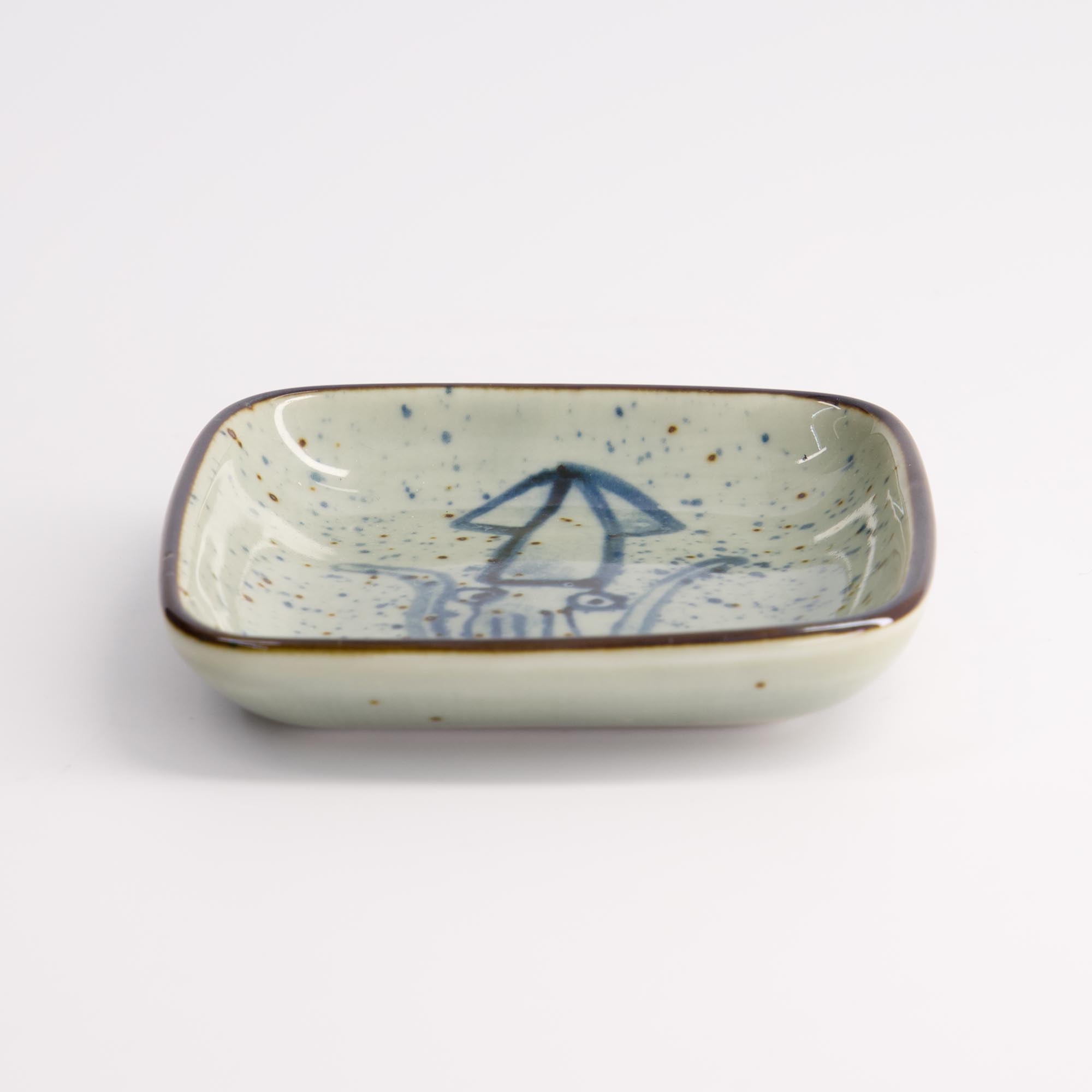 Soy Sauce Dish Square 9x1.6cm Squid Blue Hb-5851/g 12/192 Gift