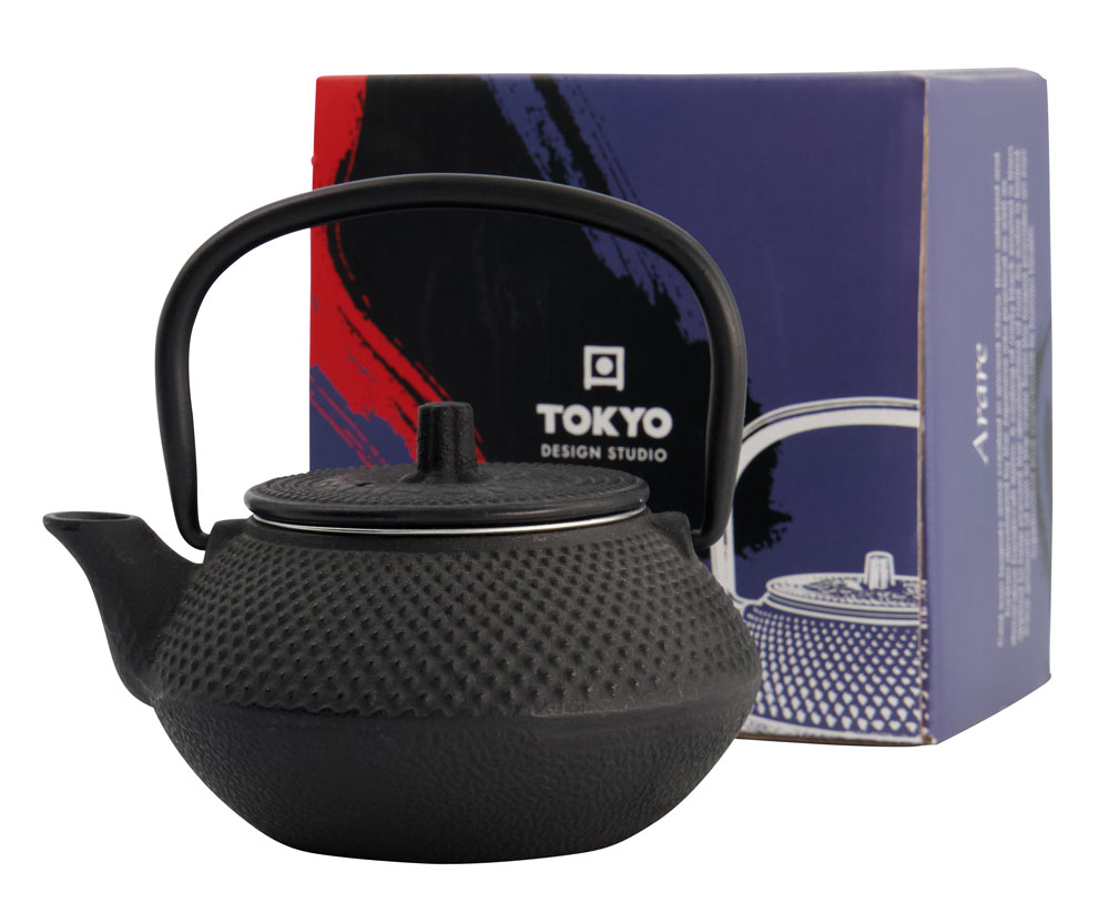 Wy Tea Kettle Iron 13.5x11.5x8.5cm Arare 0.35l Black 1/12 Gift