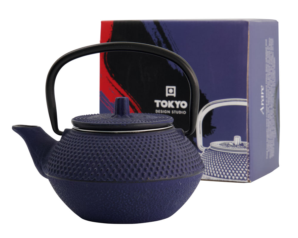 Wy Tea Kettle Iron 13.5x11.5x8.5cm Arare 0.35l Blue 1/12 Gift