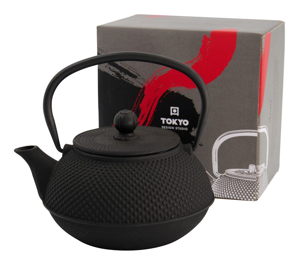 Wy Tea Kettle Iron 17.5x15x10cm Arare  0.8l Black  1/8 Gift