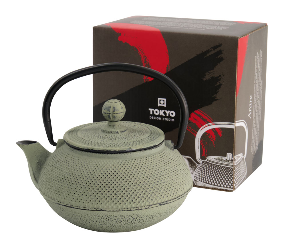 Wy Tea Kettle Iron Arare 0.6l Green/grey  1/8 Gift