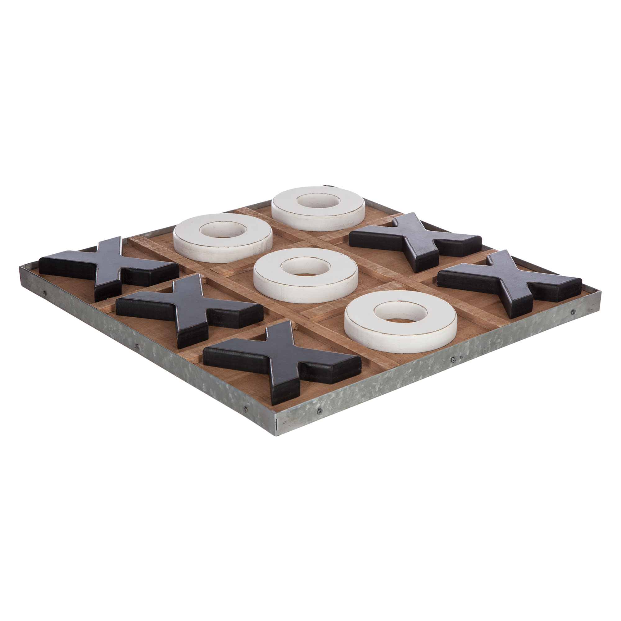 Aw24 Isaac Wooden Noughts And Crosses Game 35 X 35 Cm Gift