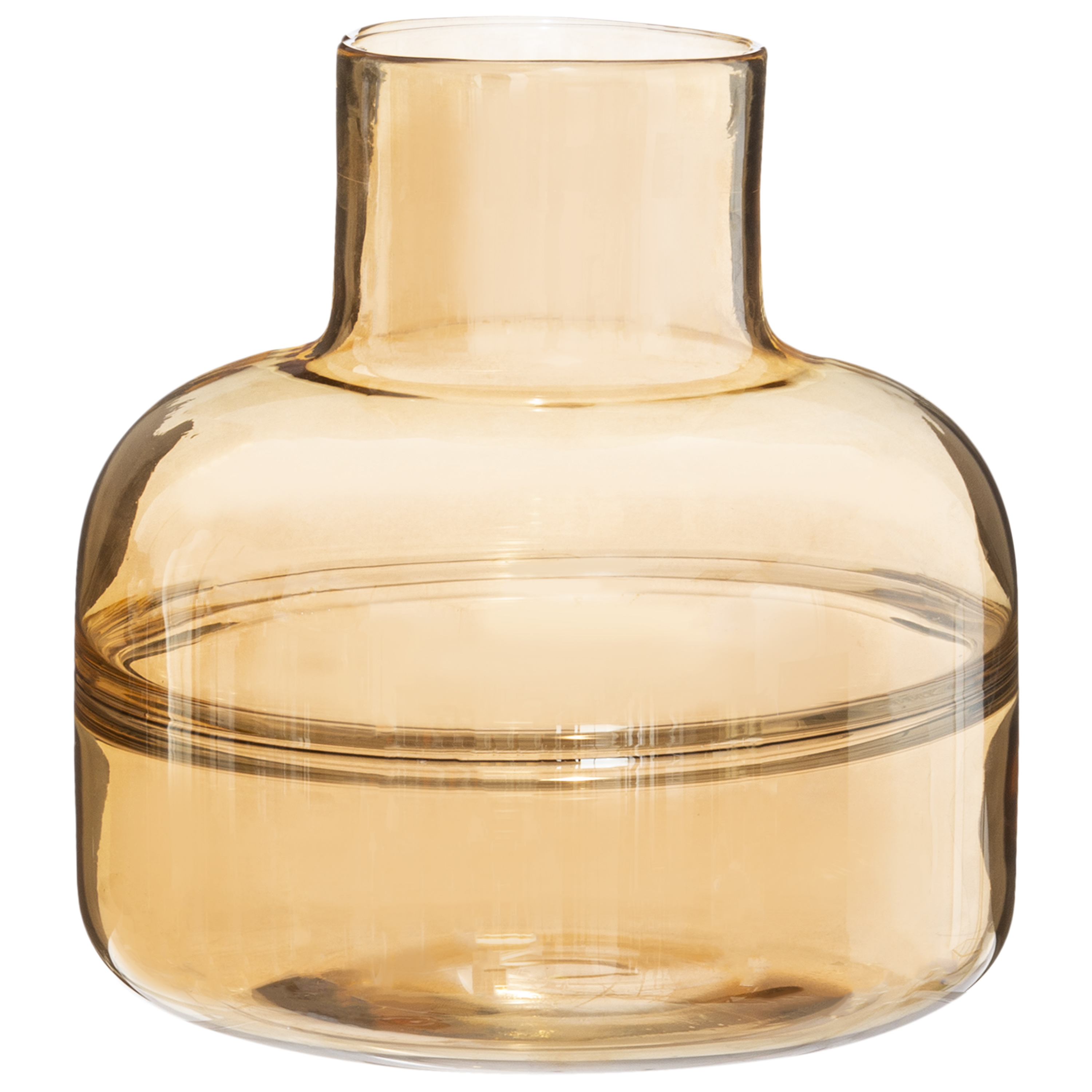 Aw24 Line Vase Tall 23.5cm Amber Glass Gift