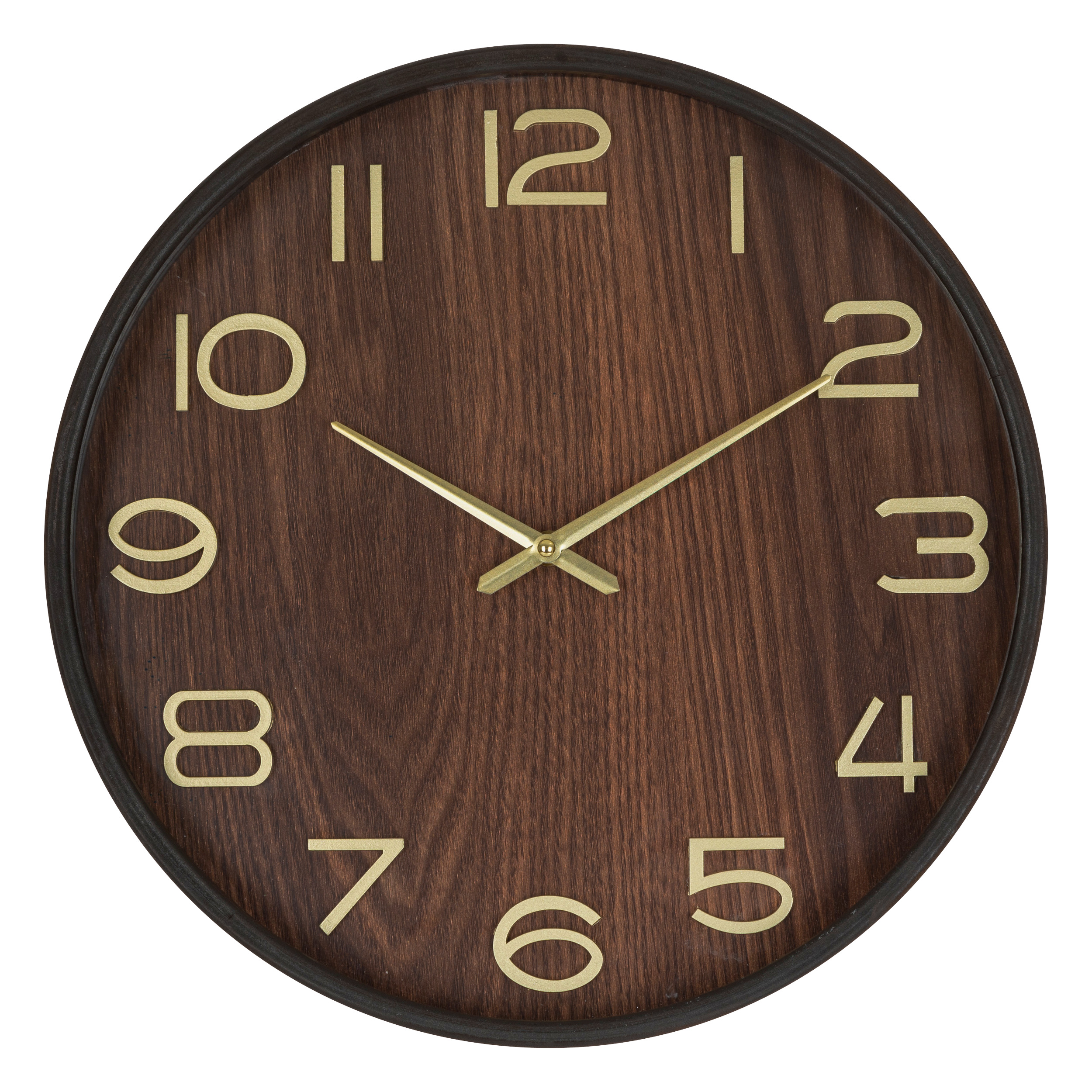 Aw24 Wood Clock Ivana Brown D38cm Gift