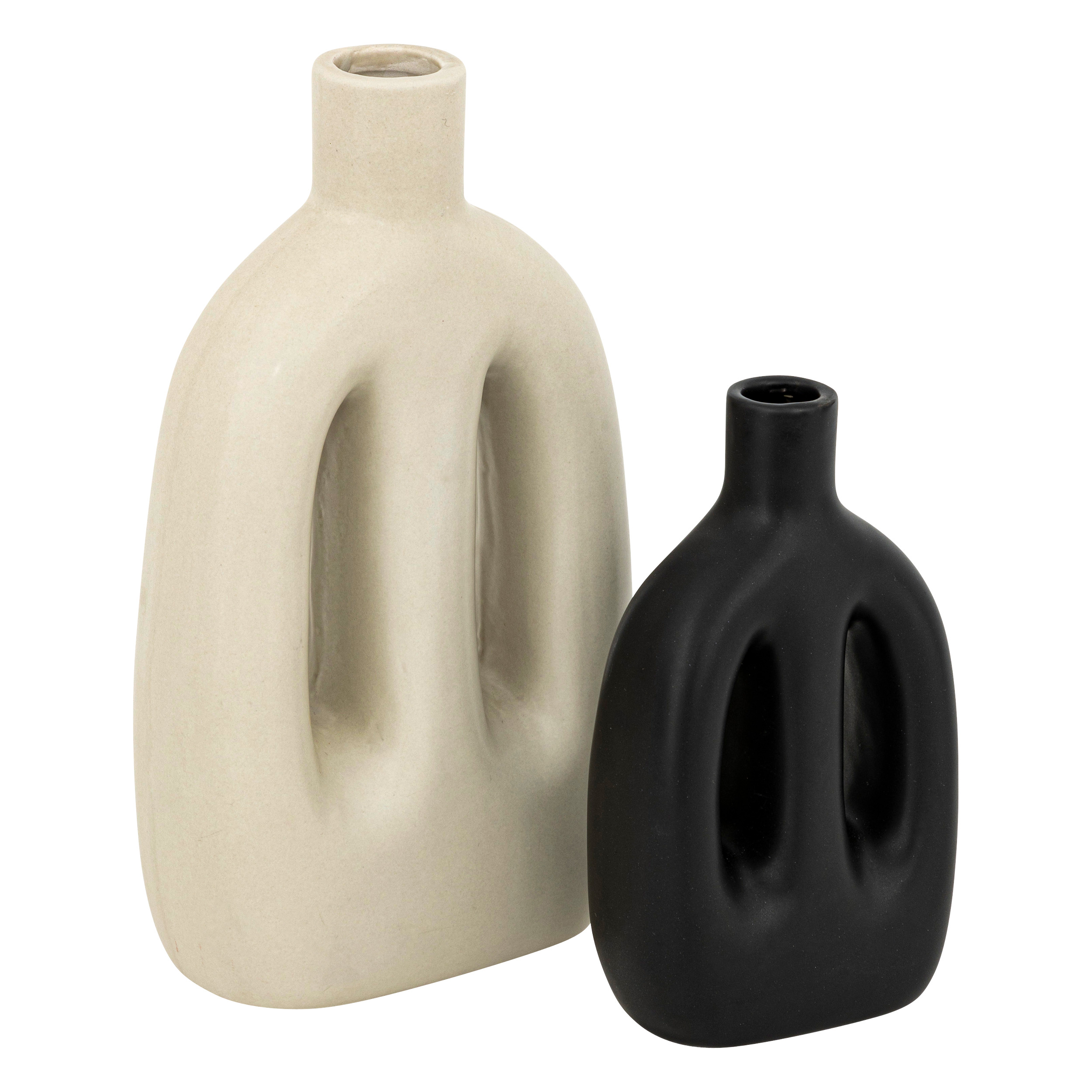 Aw24 Set/2 Cermaic Vase H20cm/h14cm Gift