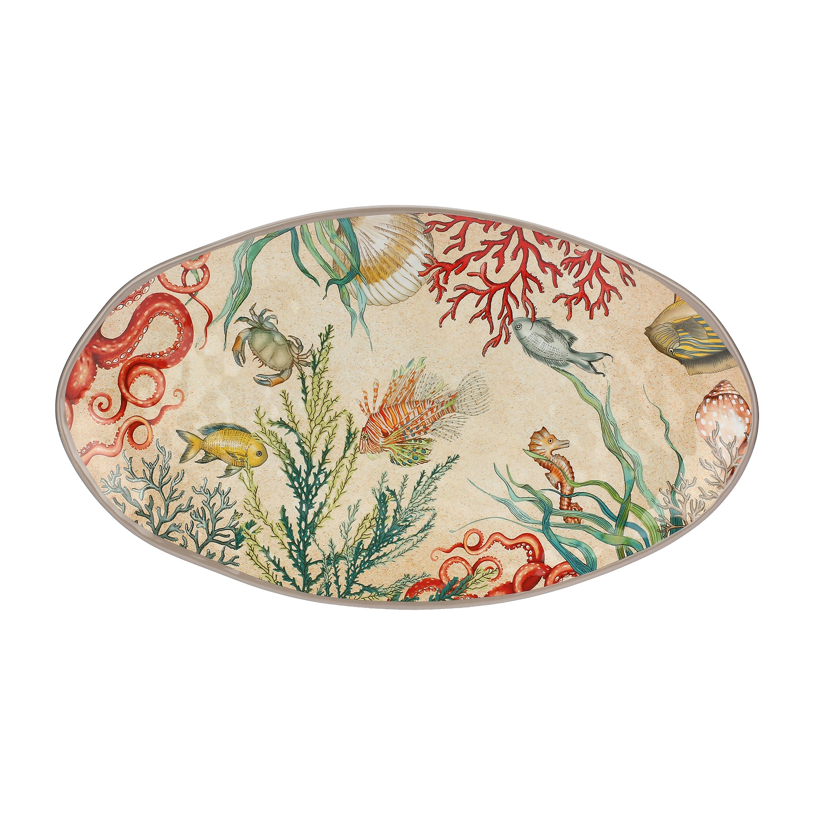 Sea Life Oval Platter 52x30 Cm Gift