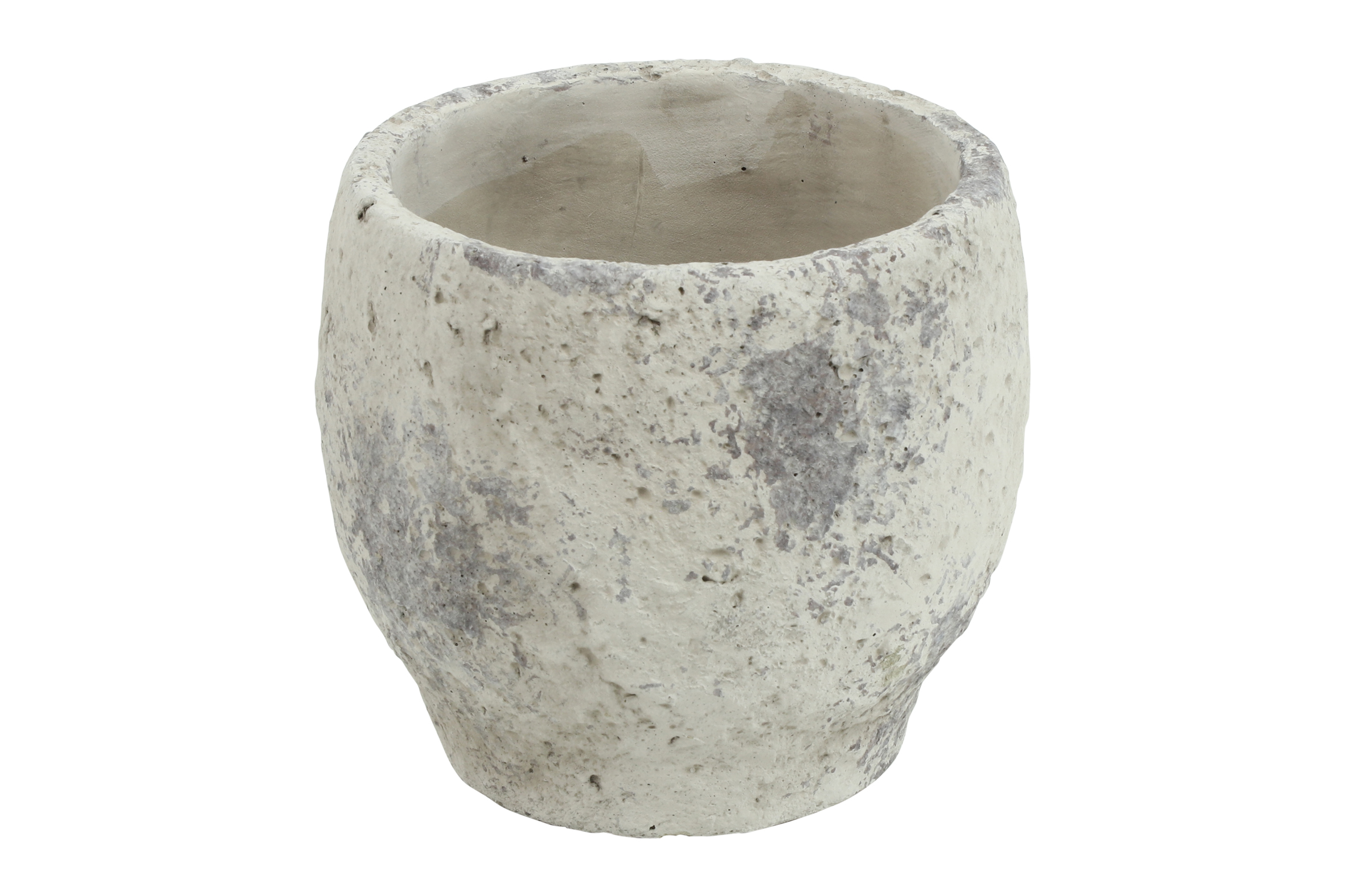 Flowerpot Convex Rd Bas L Grey Gift