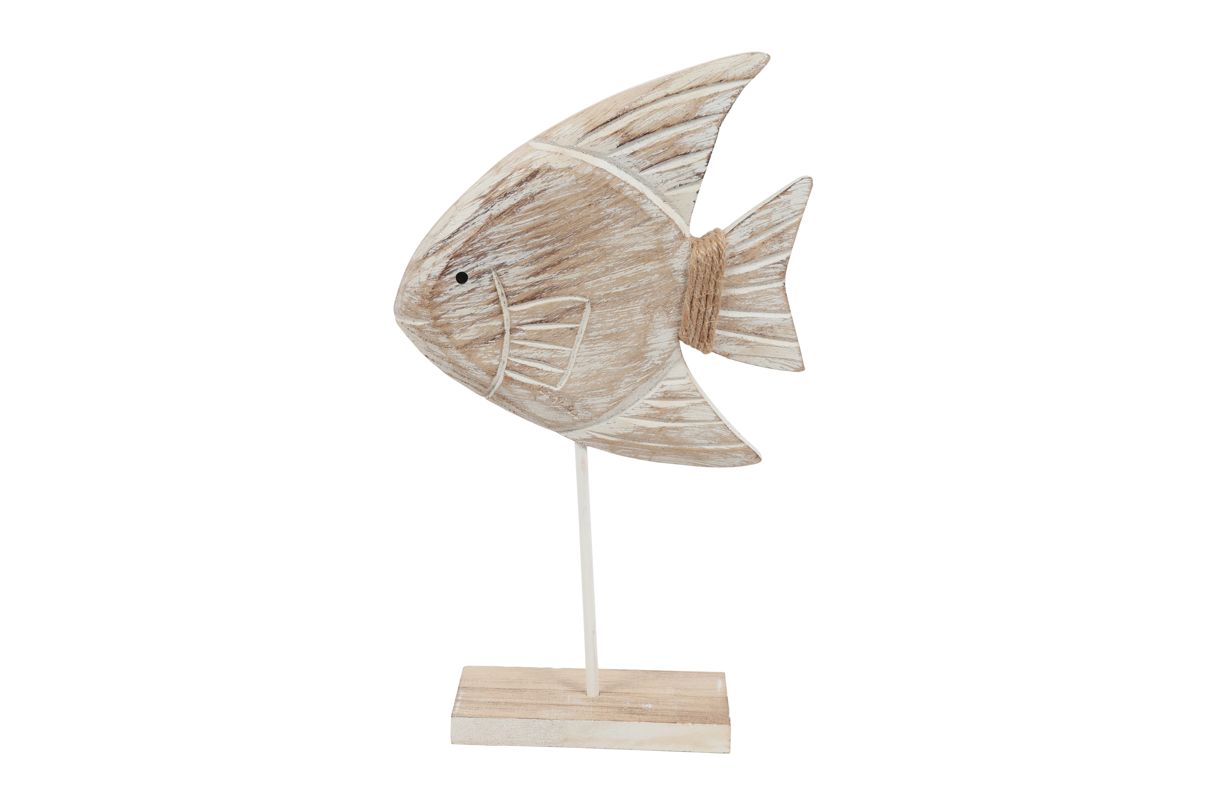 Fish O/stand L White-wash Gift