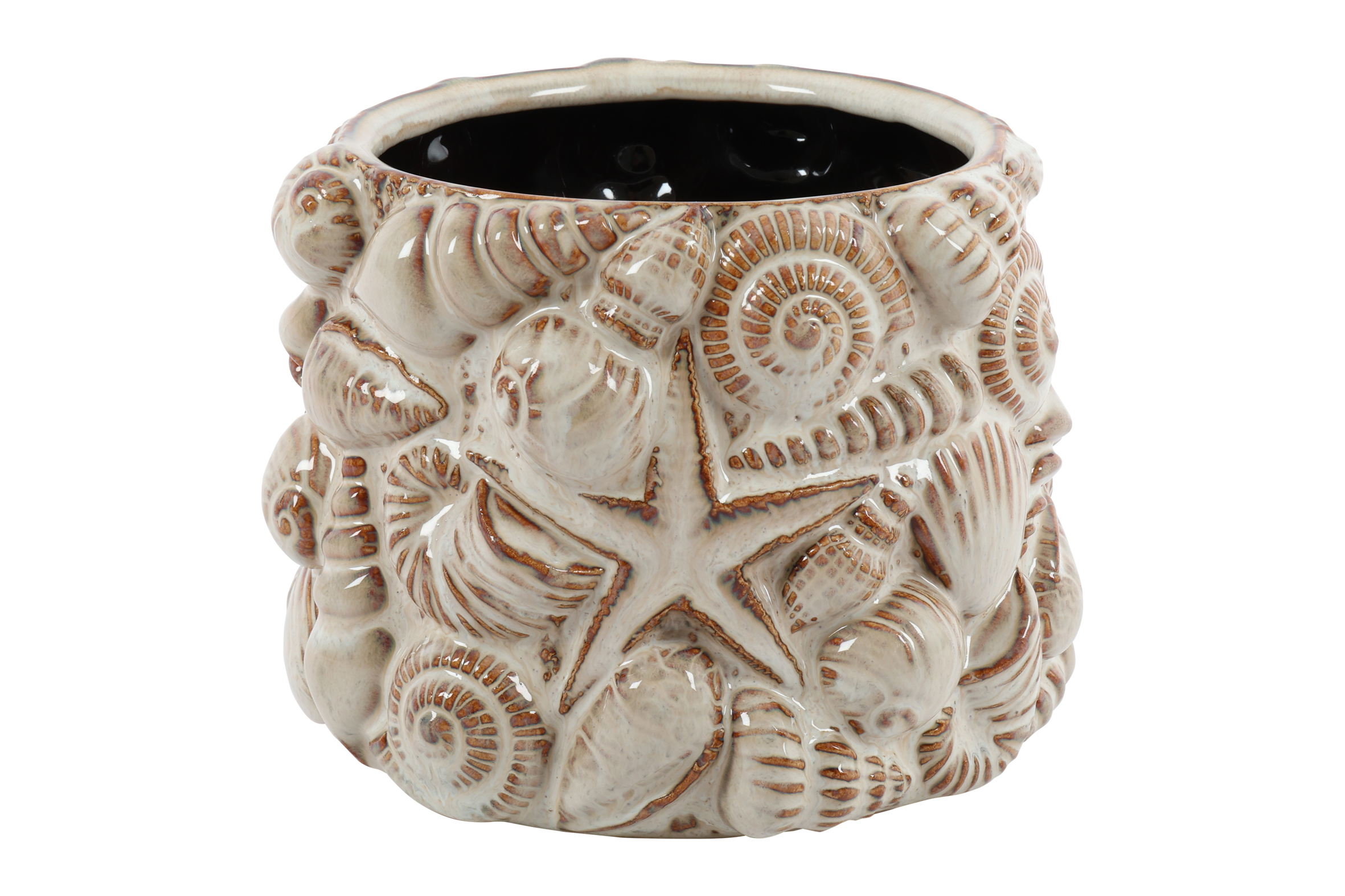 Flowerpot Shellfish M L.brown Gift