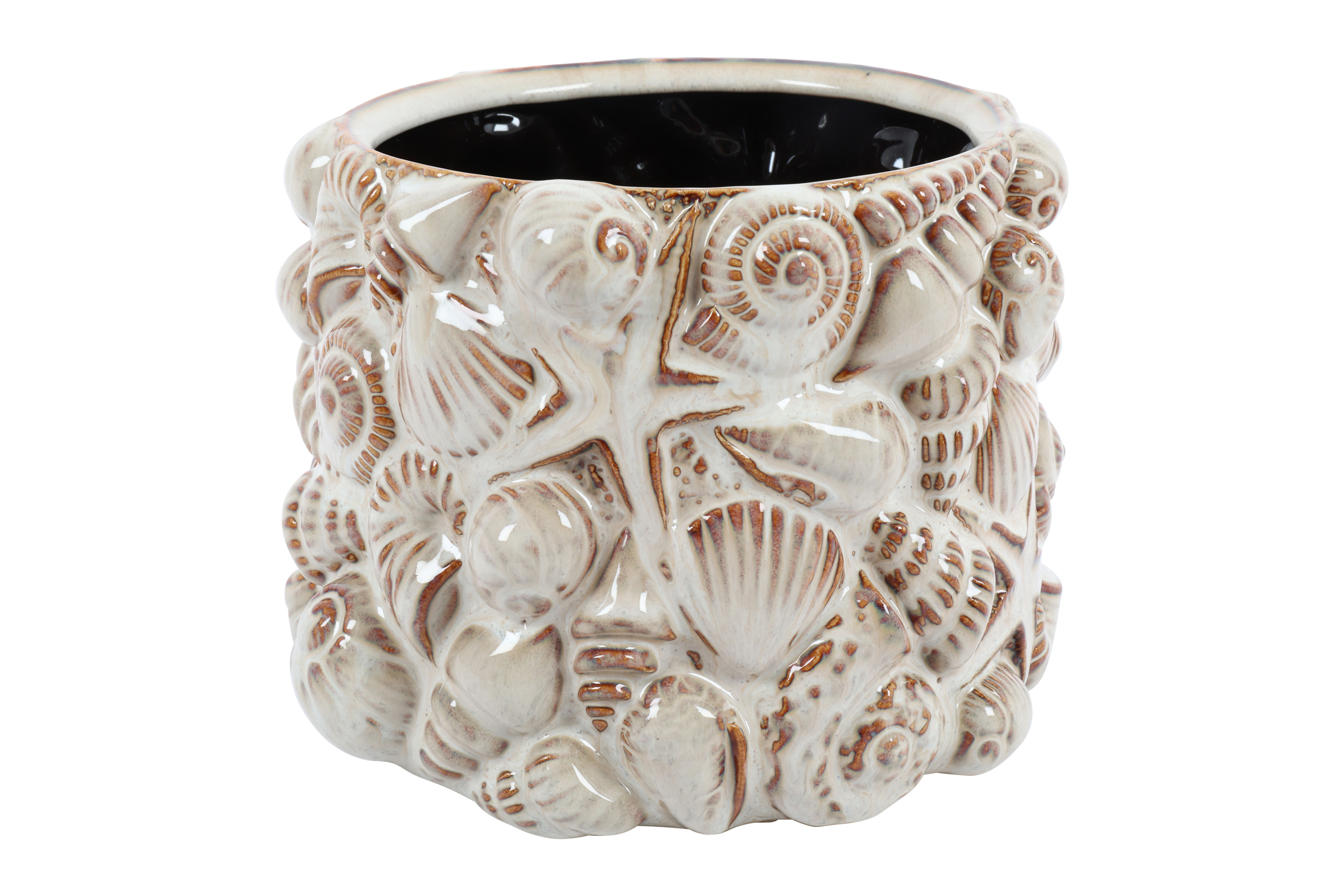 Flowerpot Shellfish L L.brown Gift