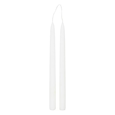 Ss25 Set Of 2 Hugo White Tapered Candle H30 Gift