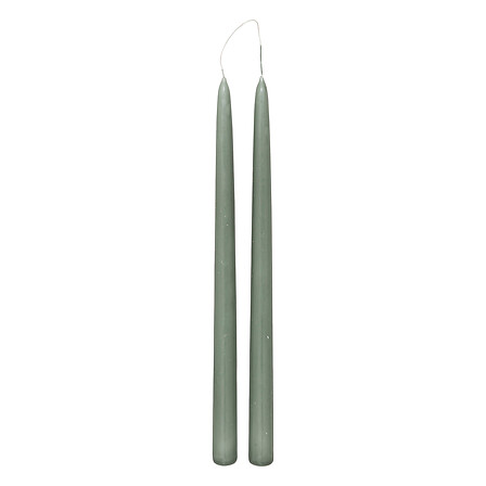 Ss25 Set Of 2 Hugo Green Tapered Candle H30 Gift